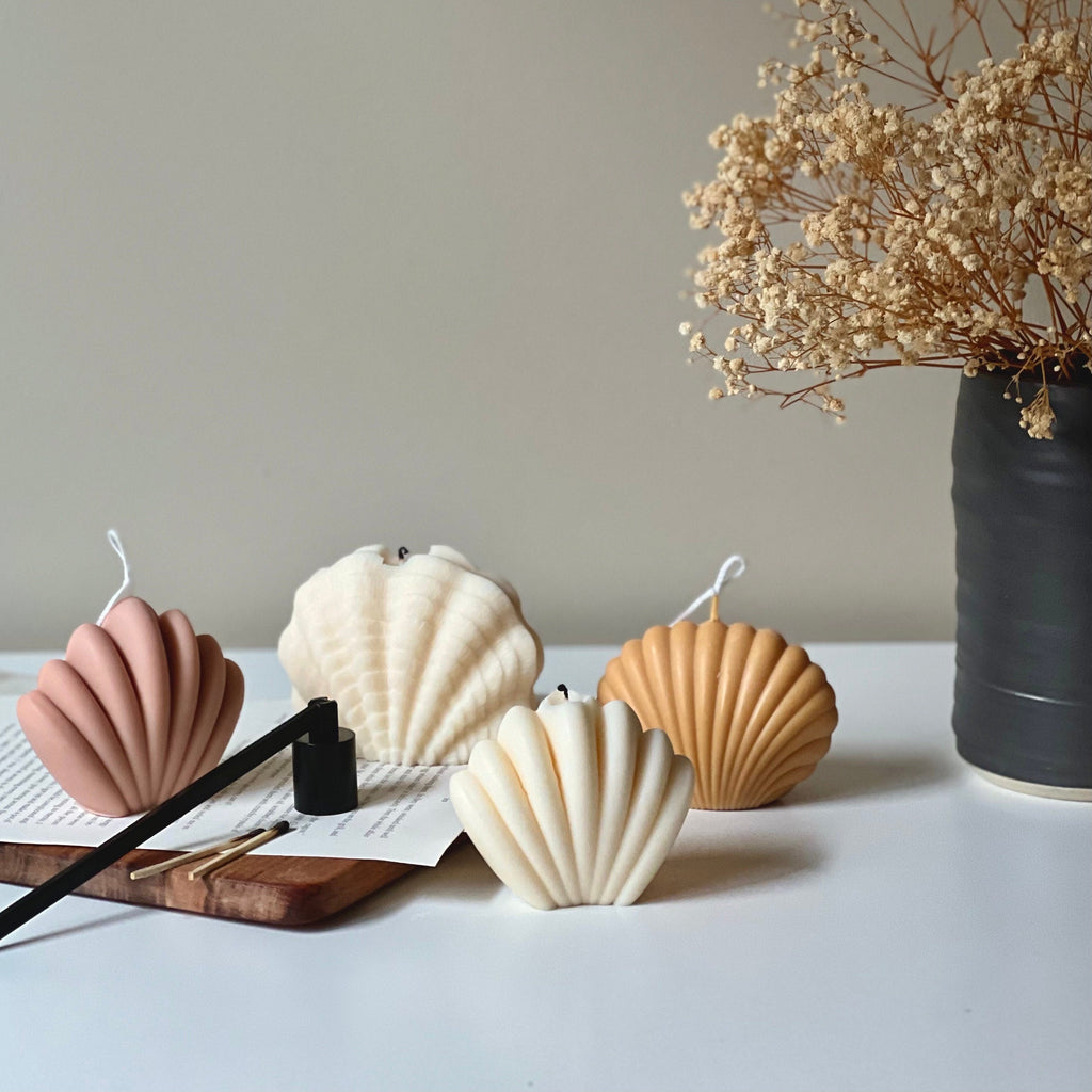 Large Soy Wax Clam Shell Candle | Home Decor