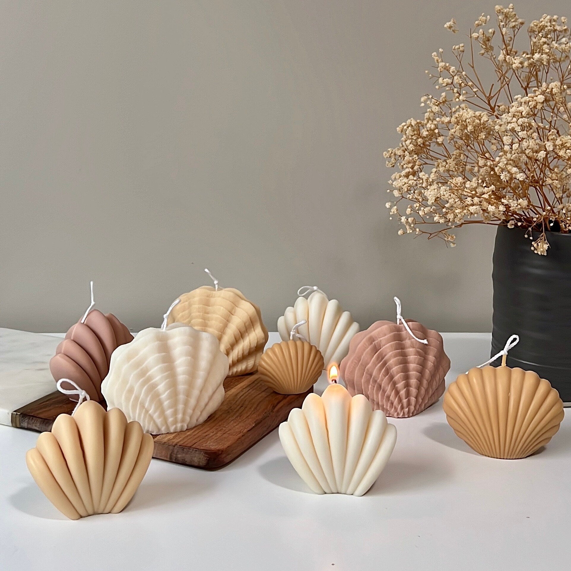 Large Soy Wax Clam Shell Candle | Home Decor