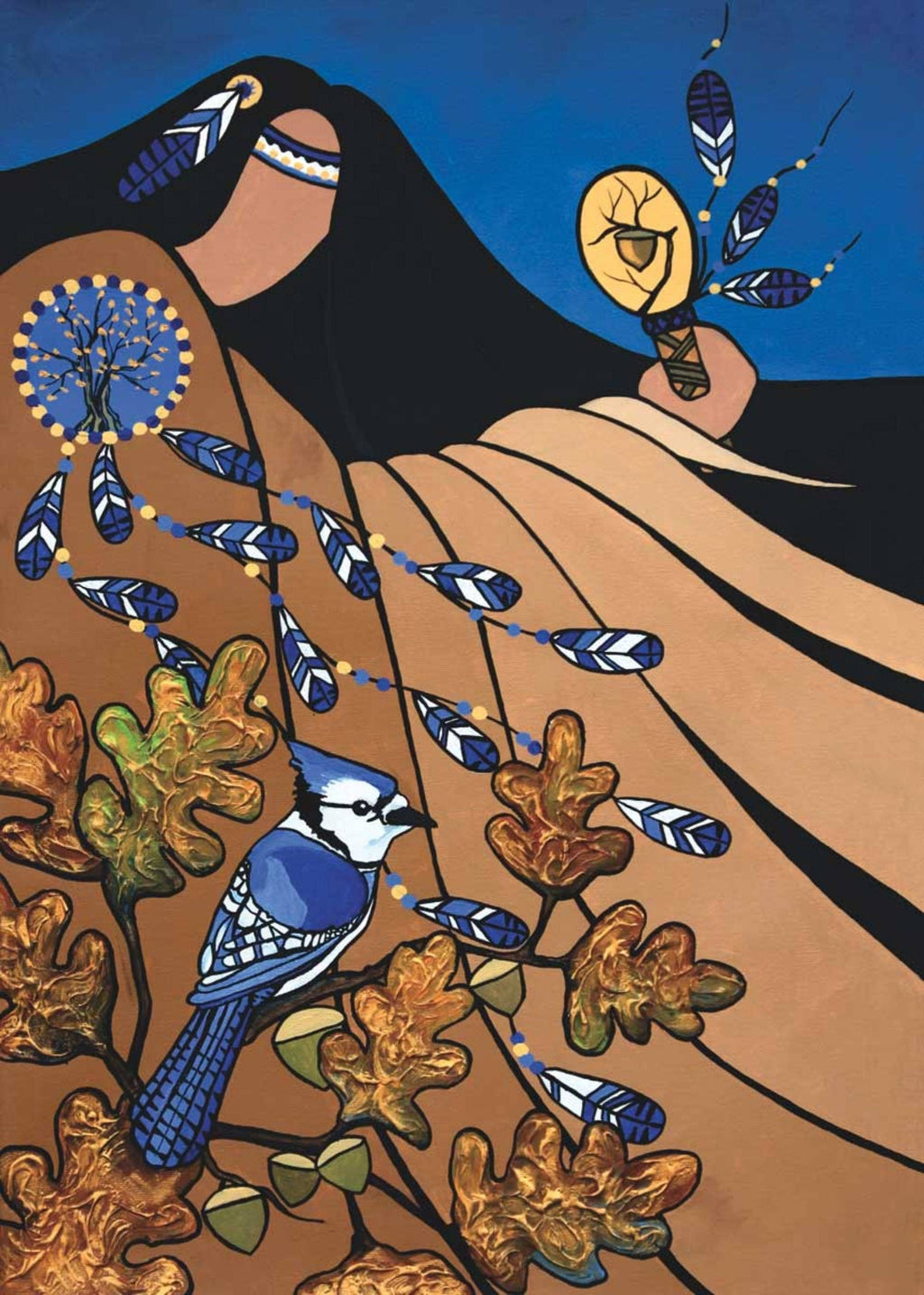 Se préparer pour l'hiver par Pam Cailloux, carte d'art autochtone, carte d'art encadrée, artiste métisse