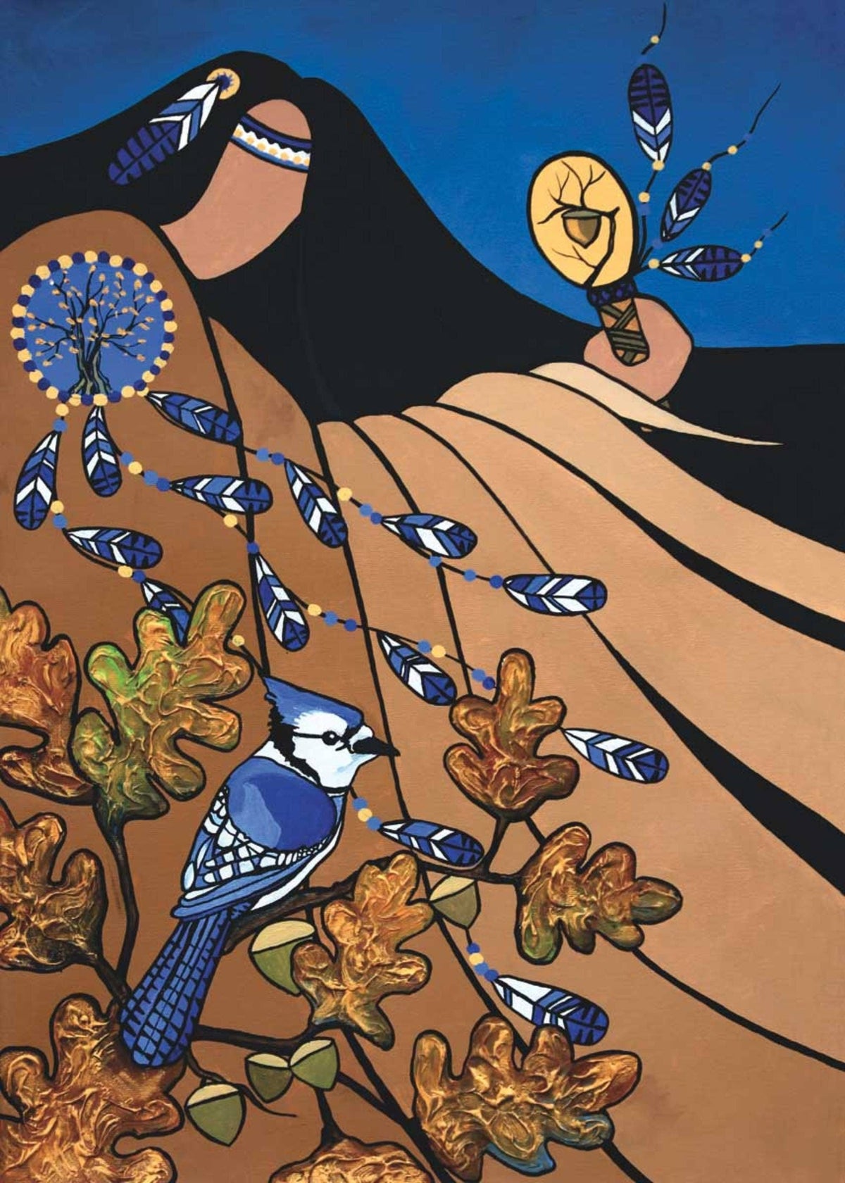 Se préparer pour l'hiver par Pam Cailloux, carte d'art autochtone, carte d'art encadrée, artiste métisse