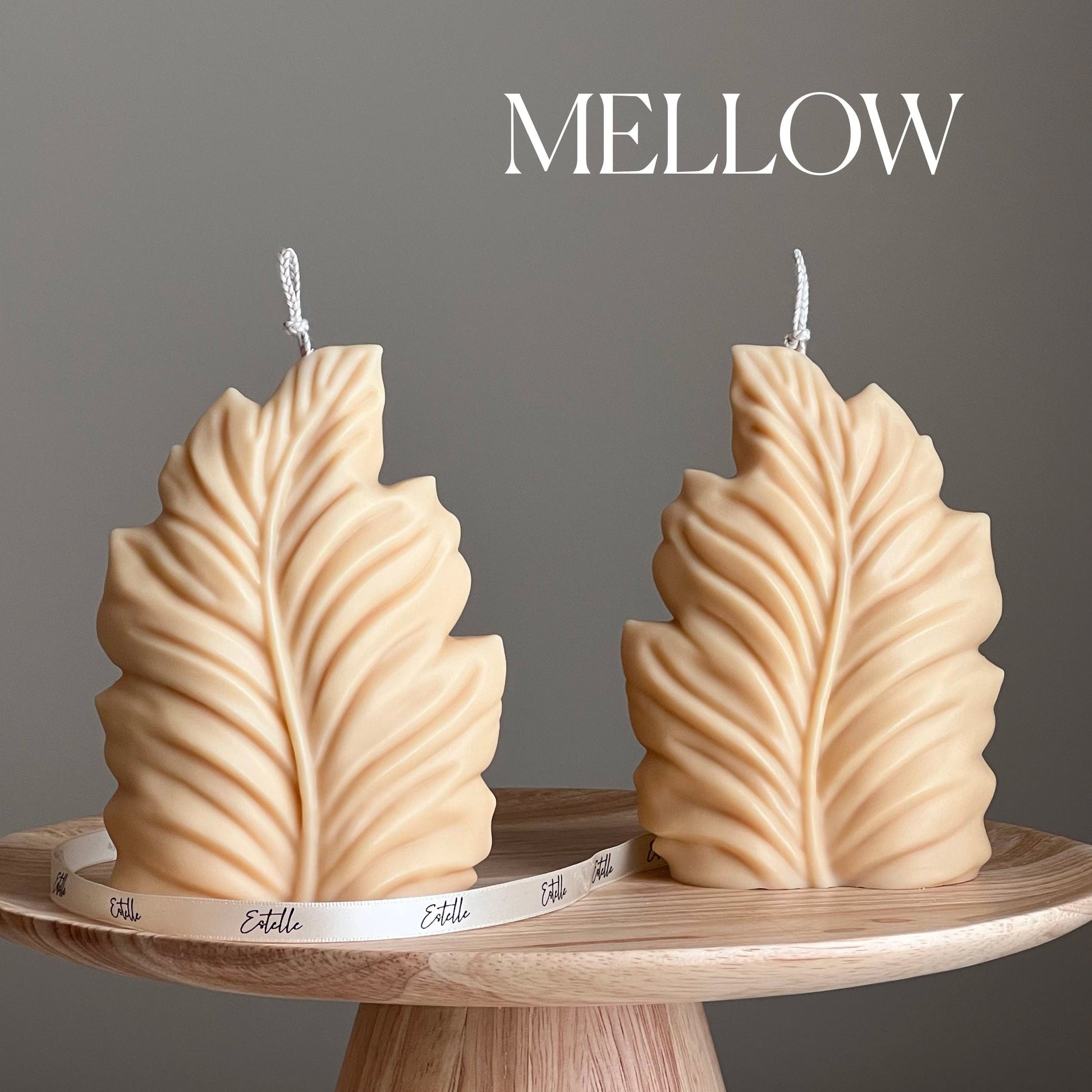 Handmade Leaf Pillar Soy Candle | Home Decor