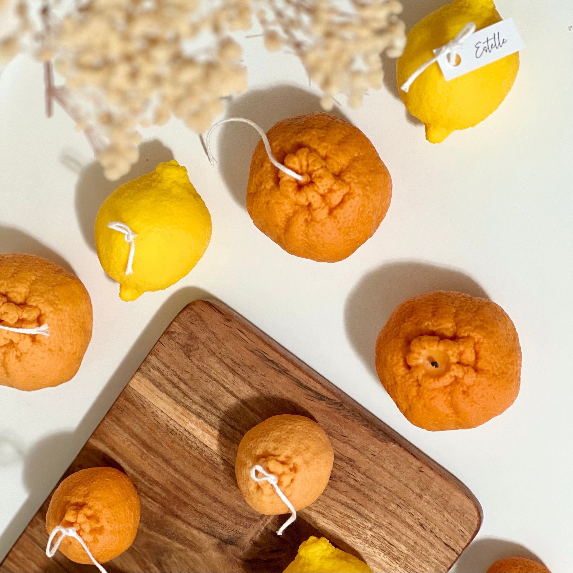 Orange Shaped Candle Set: Soy Wax Vegan Minimalist Decor