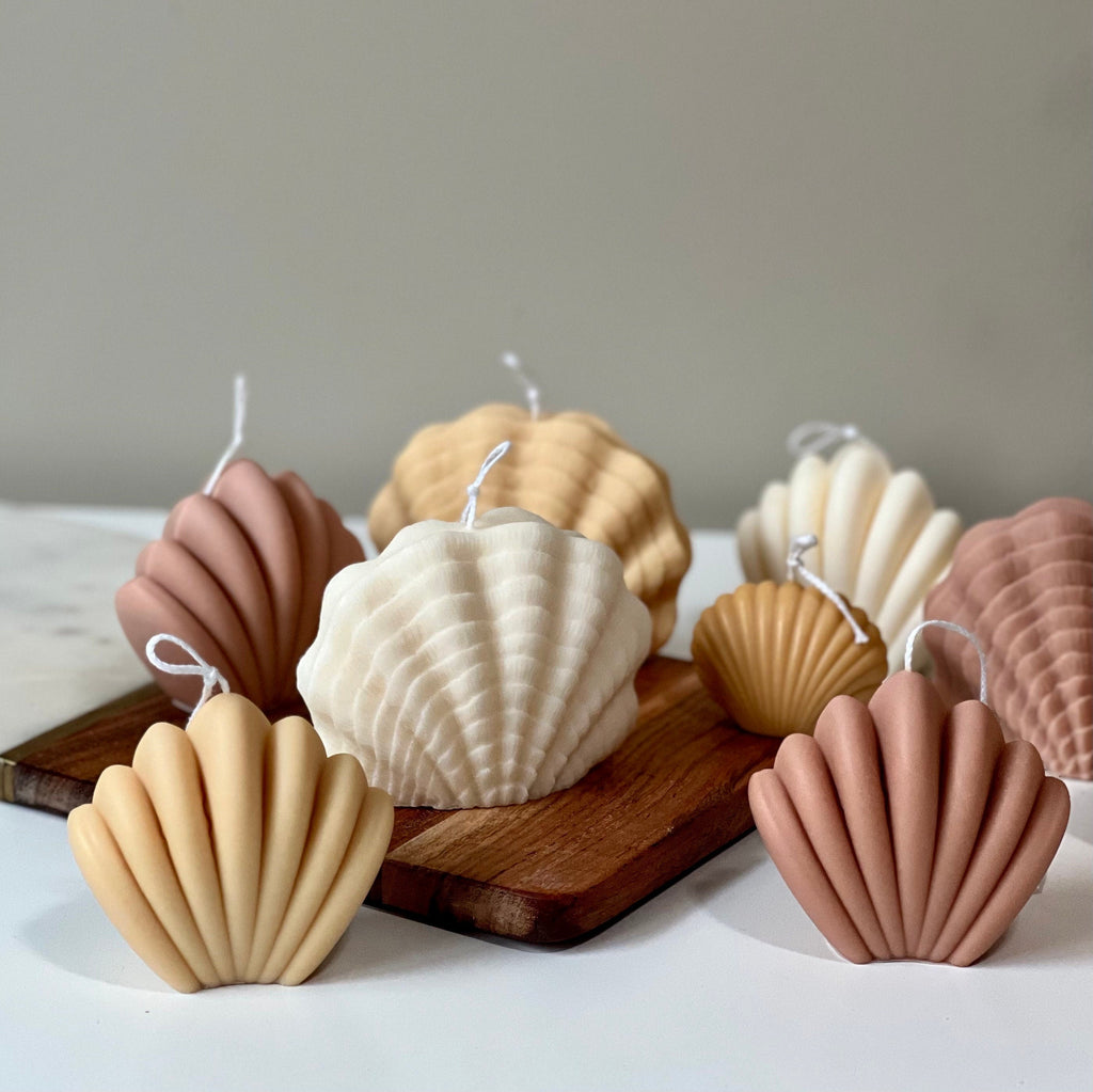 Large Soy Wax Clam Shell Candle | Home Decor