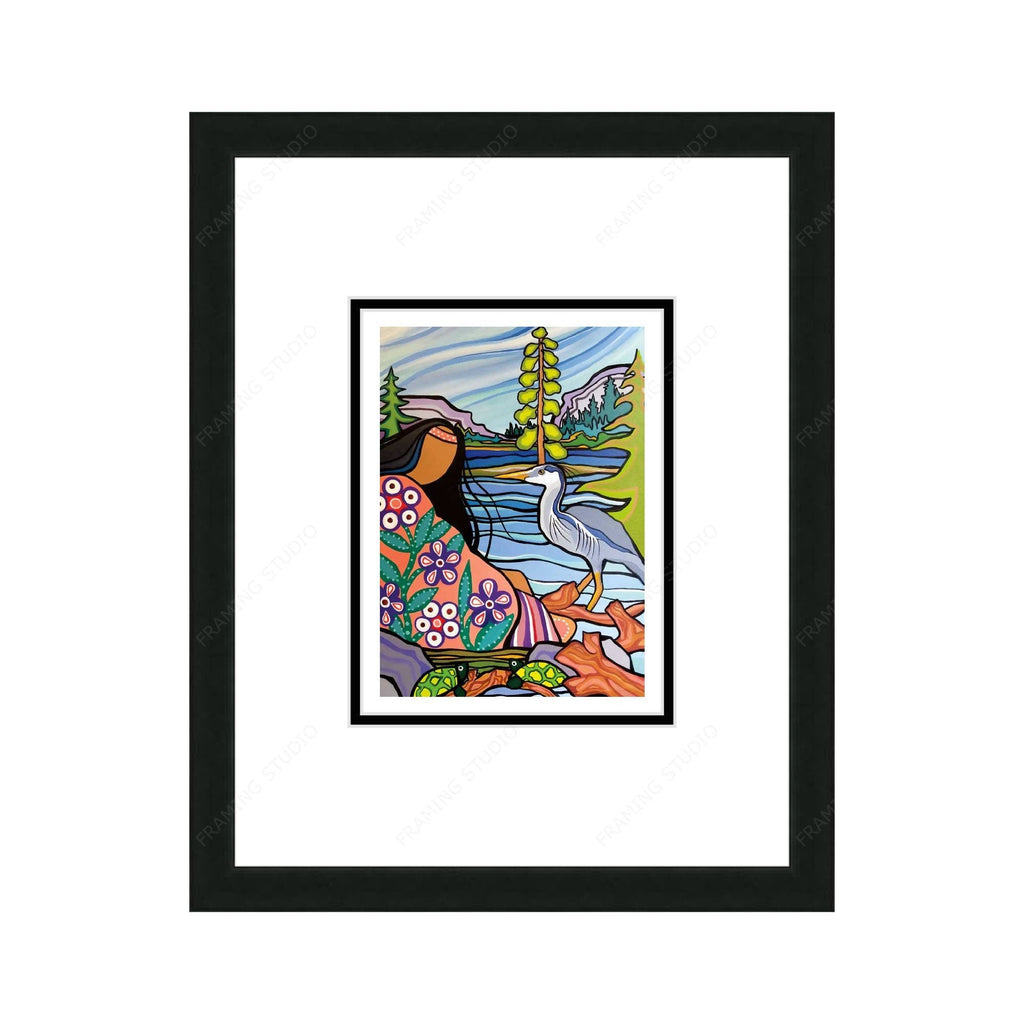Appreciation For Our Waters by Pam Cailloux, Indigenous Art Card, Framed Art Card, Métis Artist