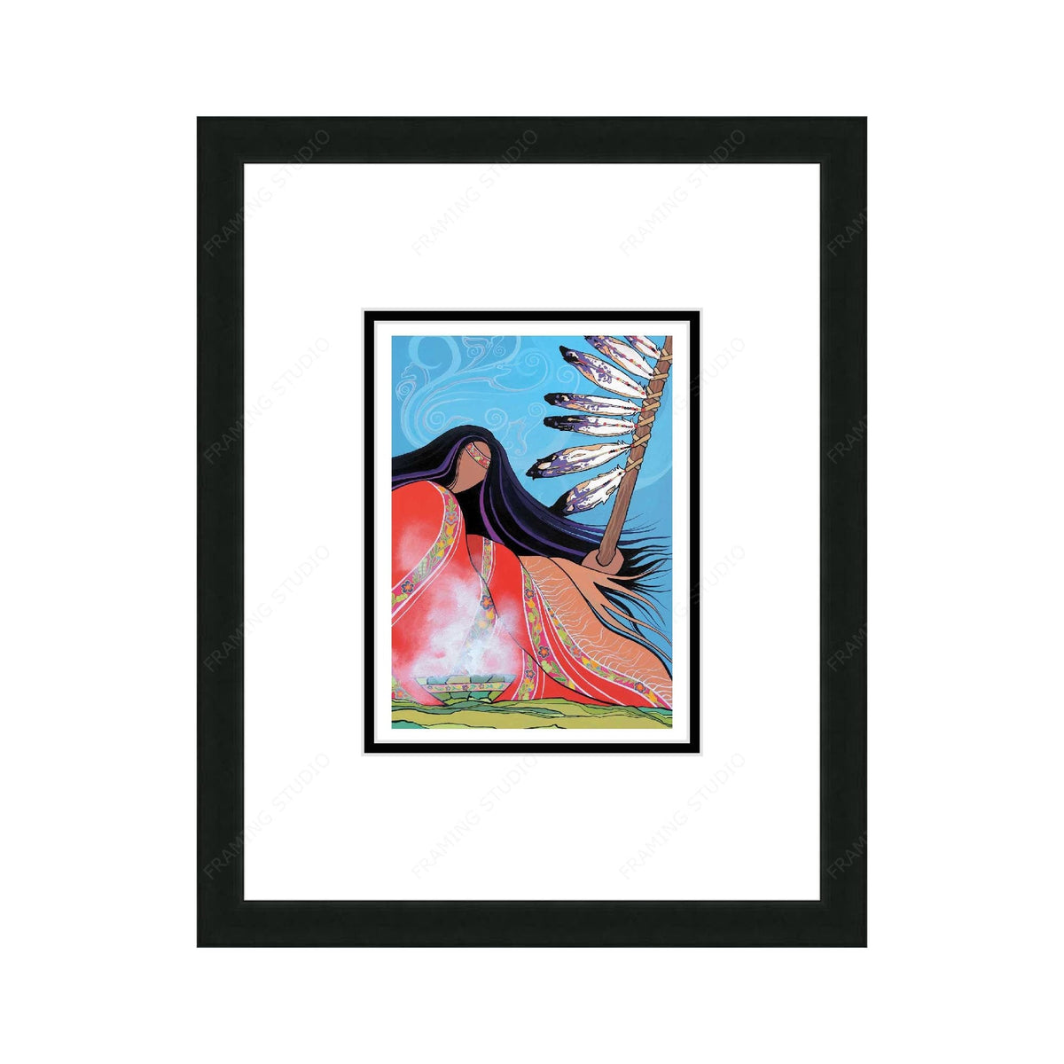 Prayers For The Missing par Pam Cailloux, carte d'art autochtone, carte d'art encadrée, artiste métisse