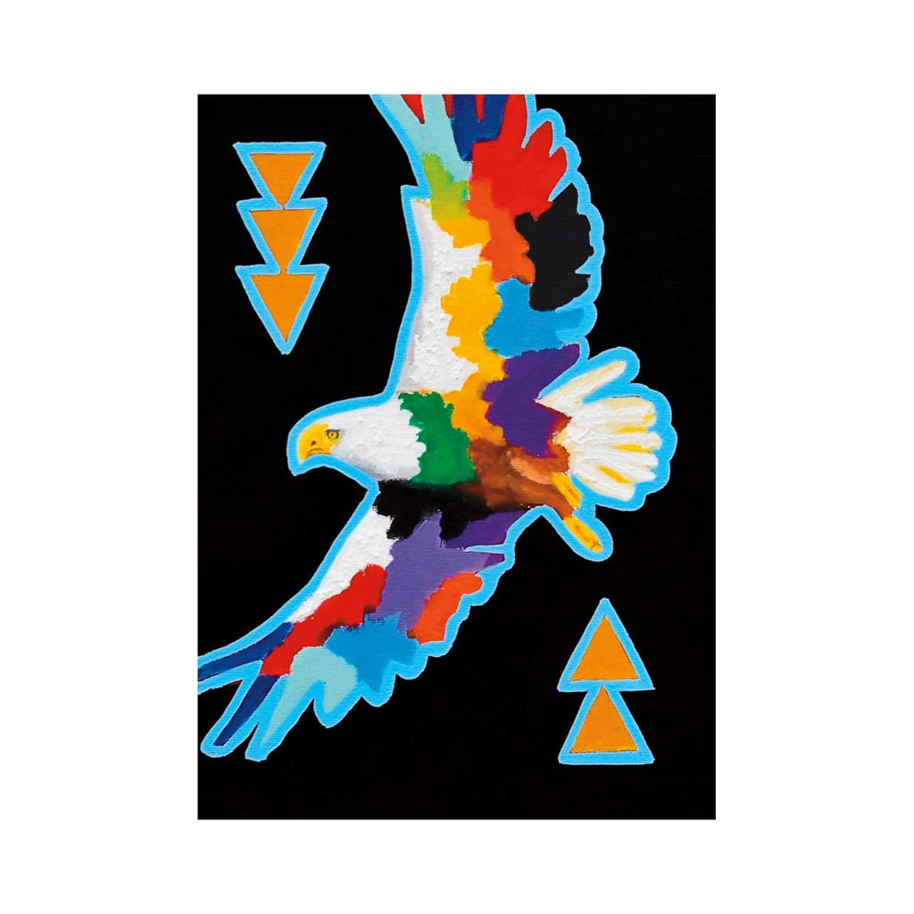 S'élever haut par John Balloue, carte d'art autochtone, carte d'art encadrée, aigle