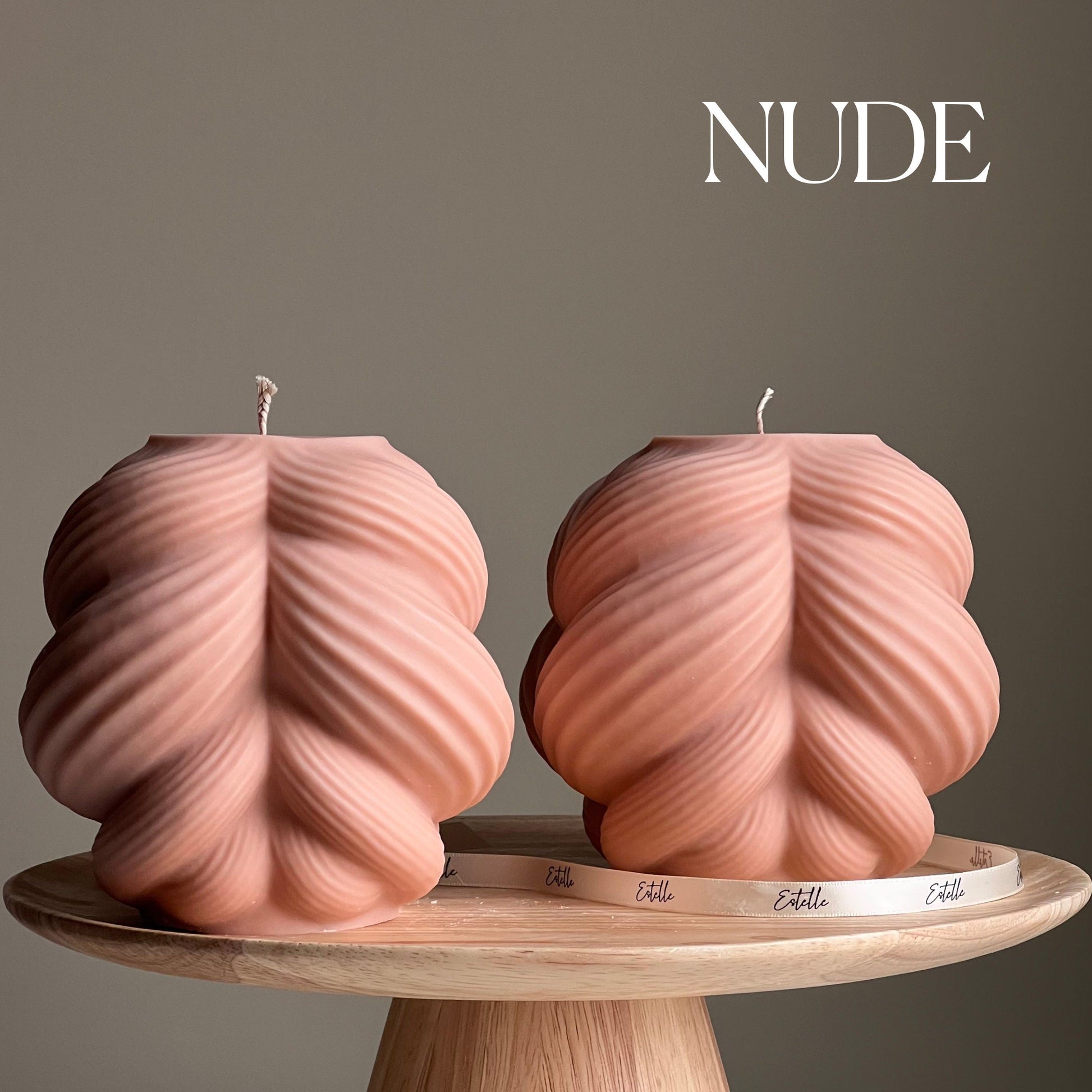 Huge Swirl Knot Candle: Unscented Soy Wax Pillar, Home Decor