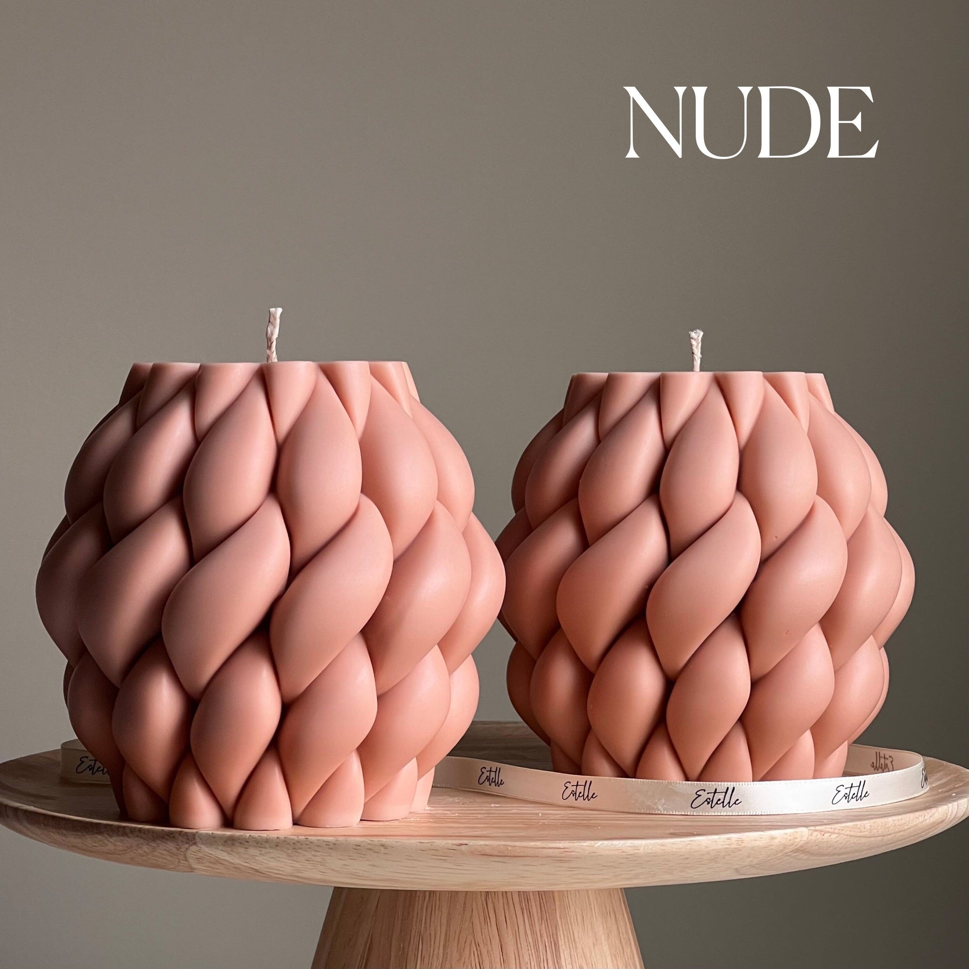 Large Swirl Knot Soy Candle | Trendy Minimalist Pillar Candle