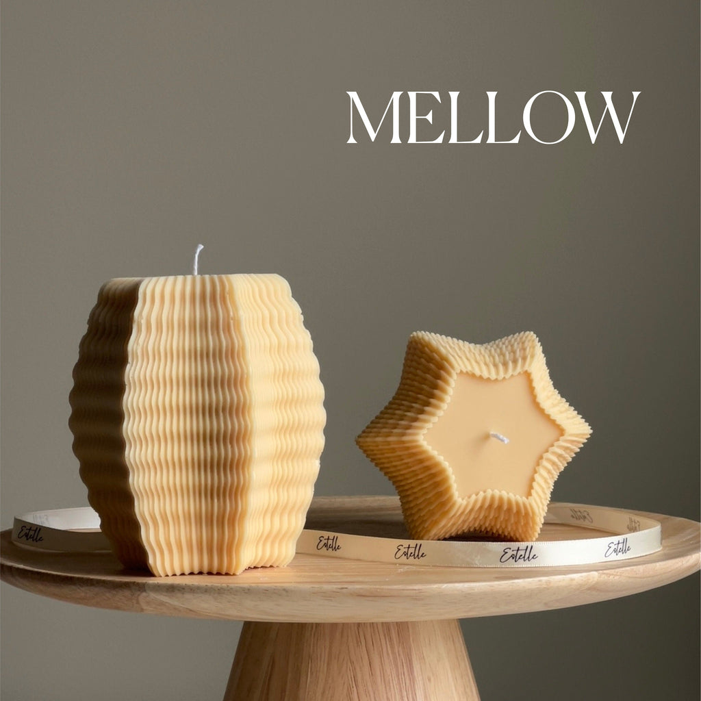 Handmade Ribbed Hexagon Candle: Geometric Home Decor