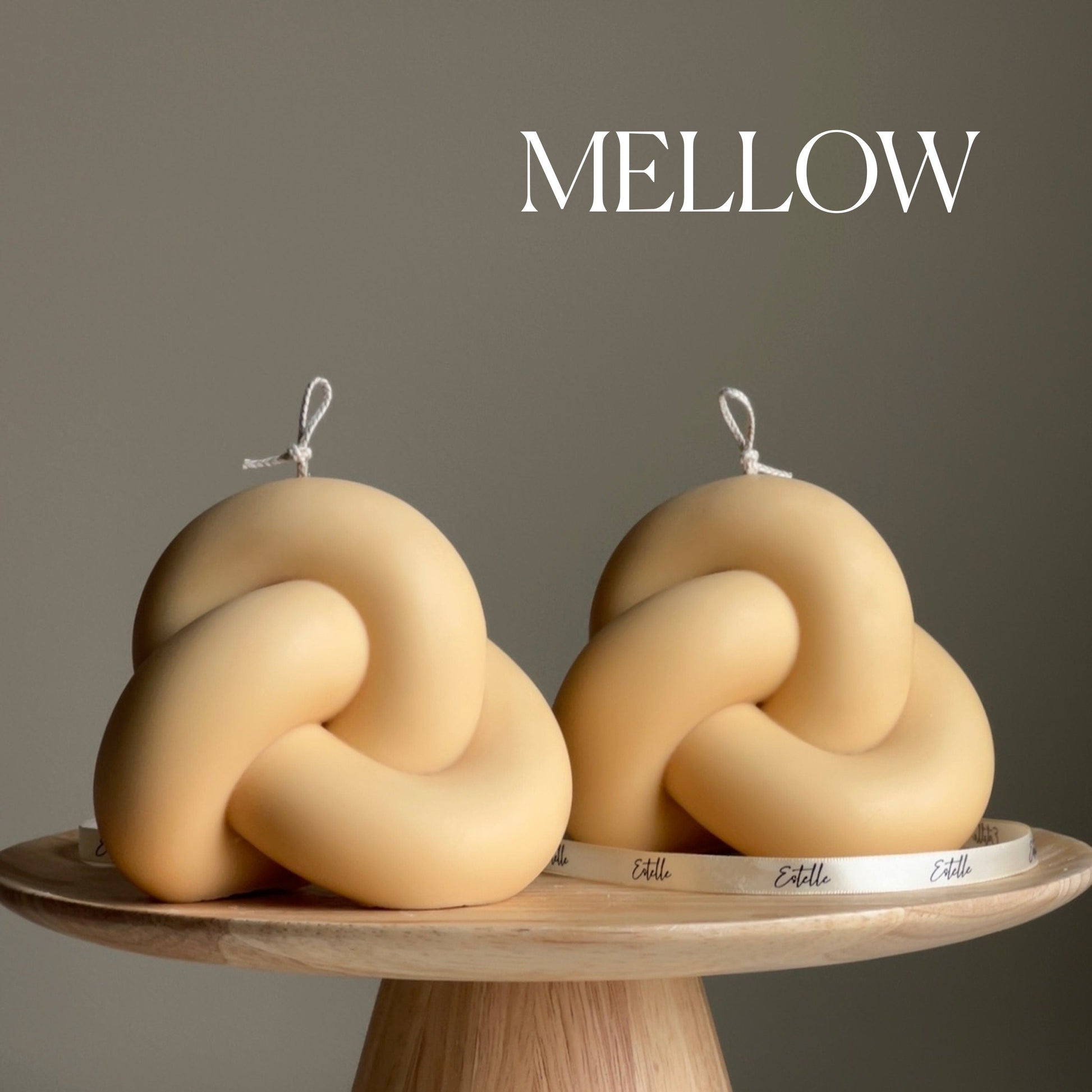 Large Knot Candle: Handmade Soy Wax Rope Candle, Minimalist Decor