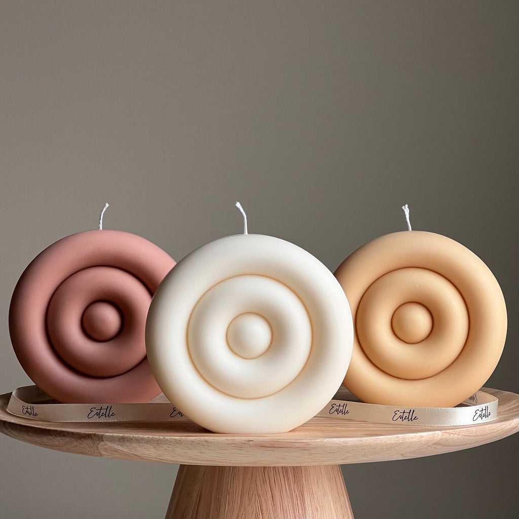 Handmade Round Soy Candle | Modern Home Decor