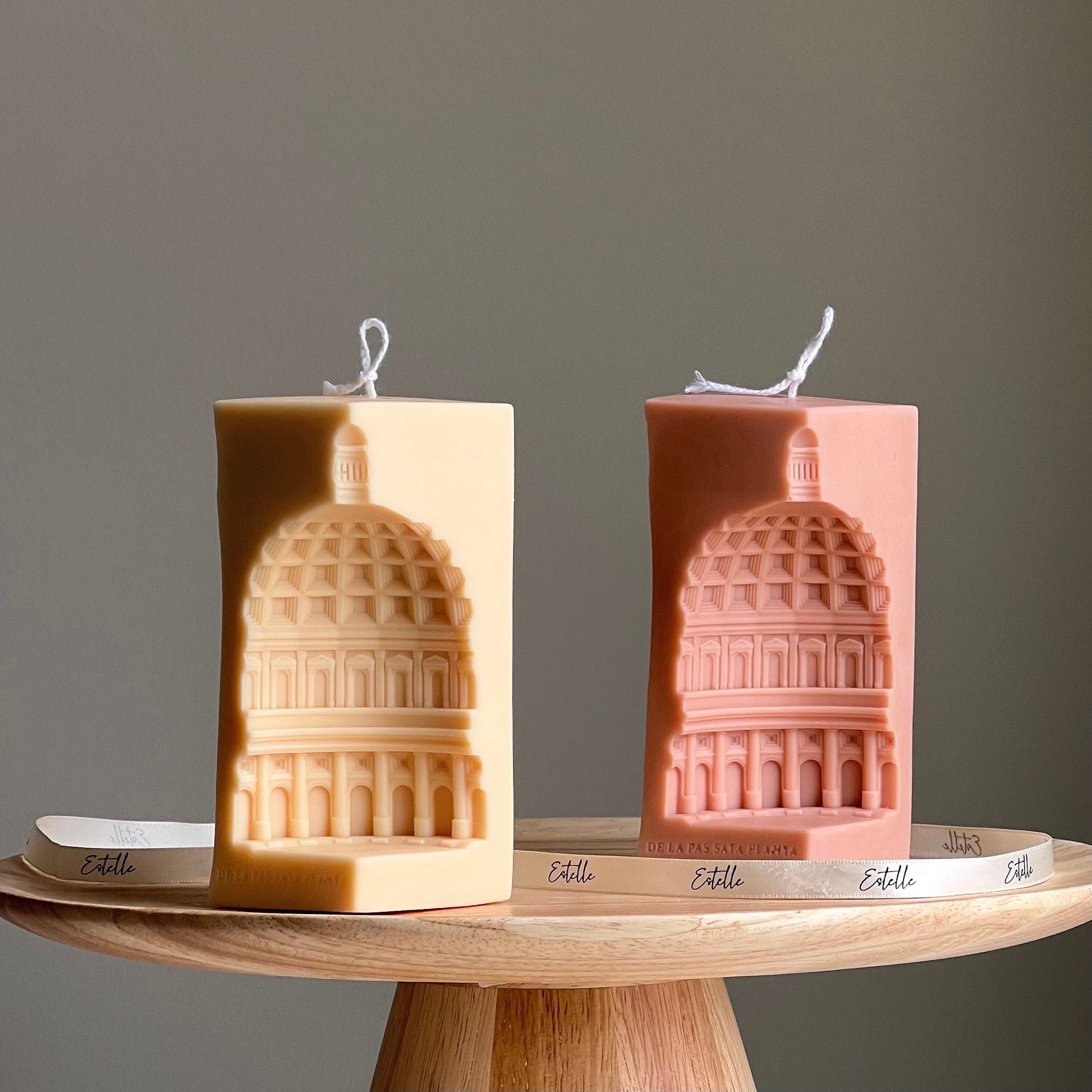Capitol Architecture Candle: Decorative Soy Wax Pillar Candle