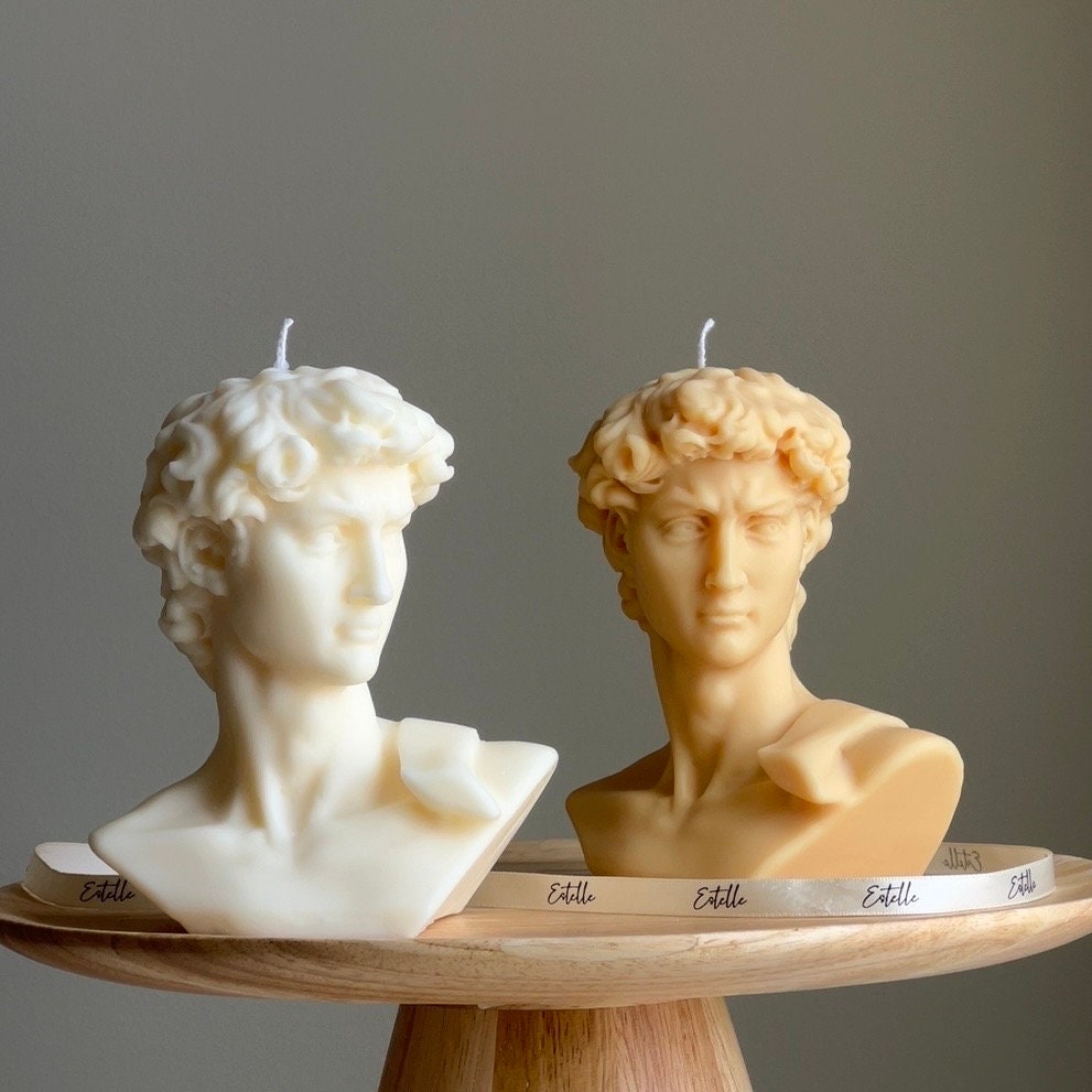 Michelangelo's David Head Candle | Soy Wax Bust Statue Candle