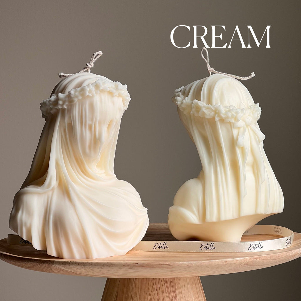 Veiled Lady Soy Wax Candle | Woman Bust Statue Candle