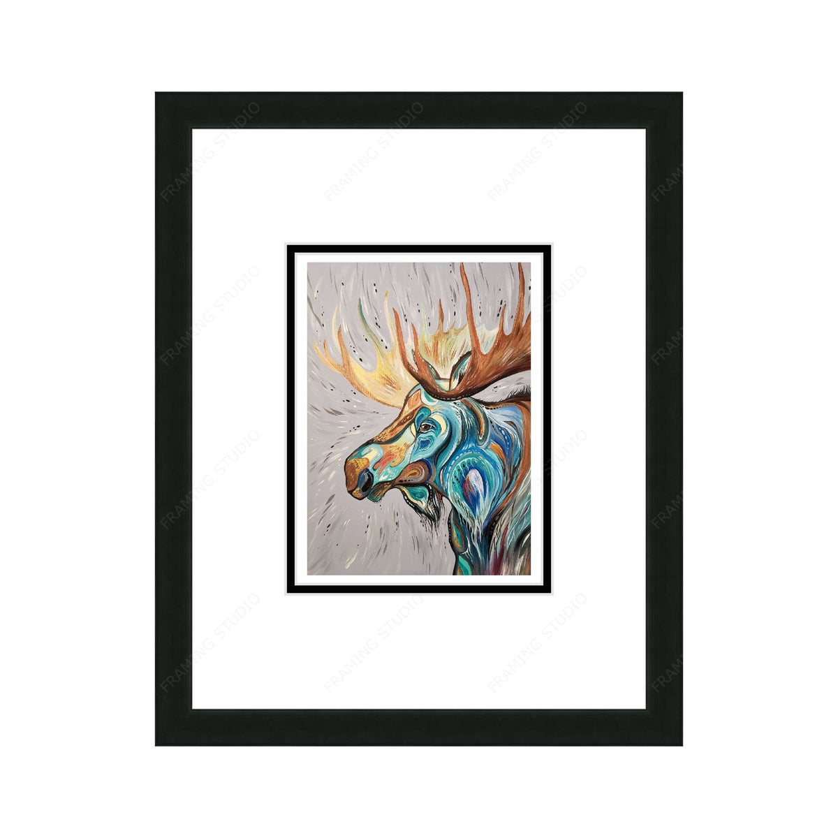 Cree Style Moose by Carla Joseph, Indigenous Art Print, First Nations, Cree Culture, Native American Indian Decor