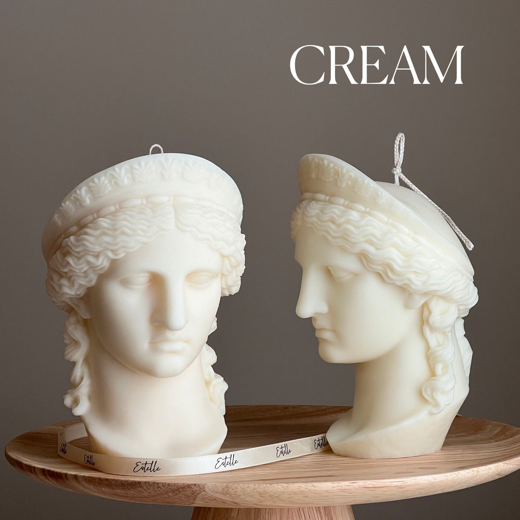Hera Goddess Bust Candle: Sculptural Greek Statue Candle