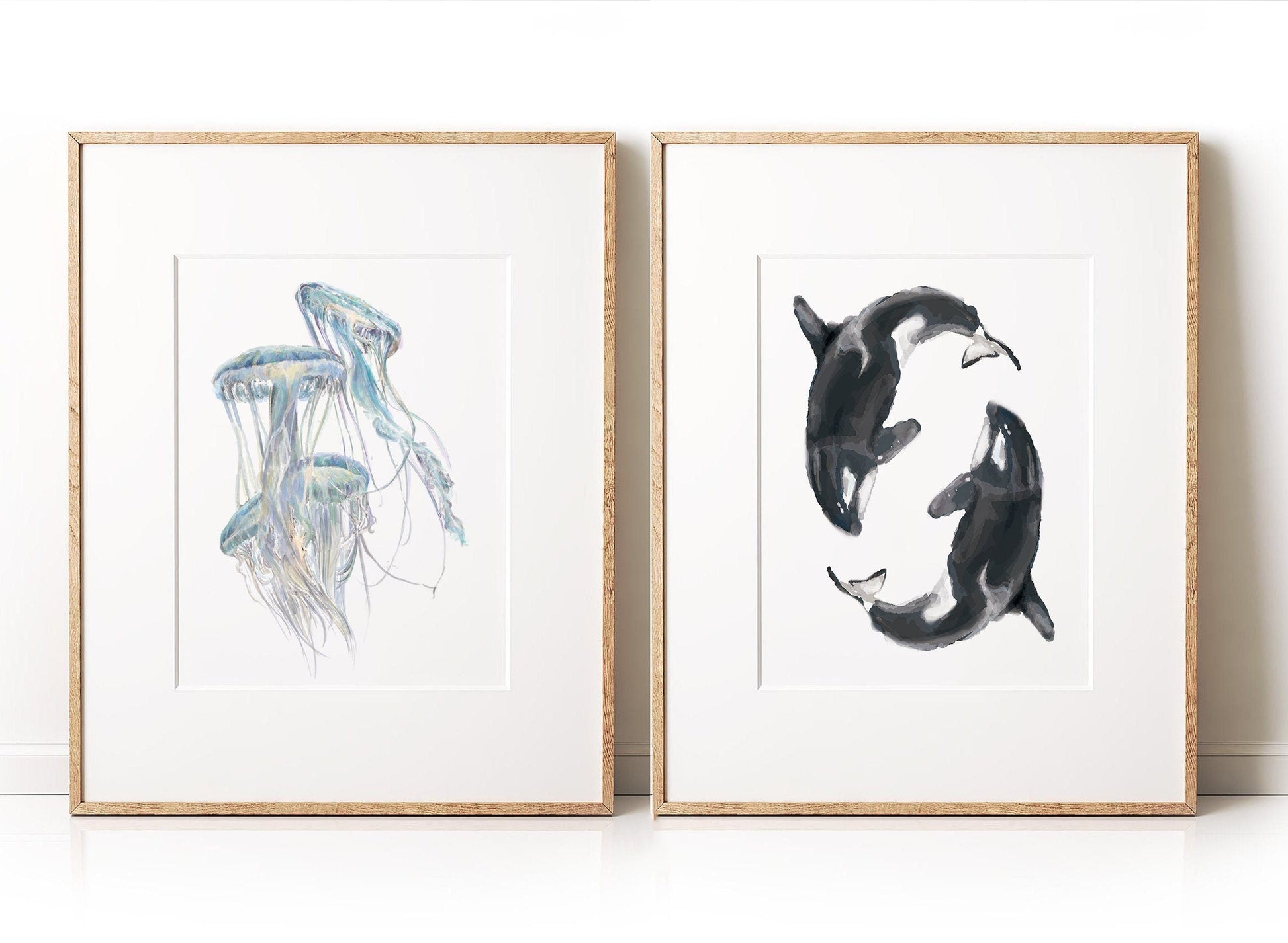 Estampe artistique de baleine