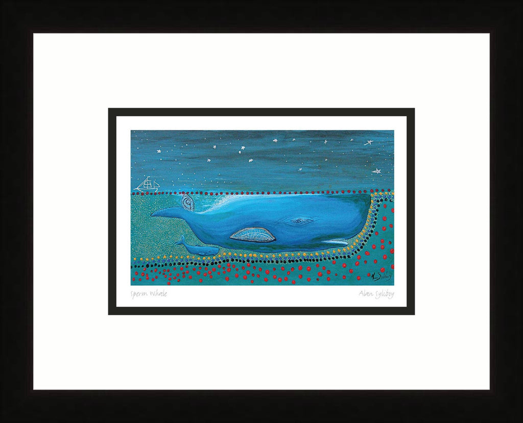Sperm Whale by Alan Syliboy, Indigenous Art Card, Framed Art Card, Mi’kmaq Artist