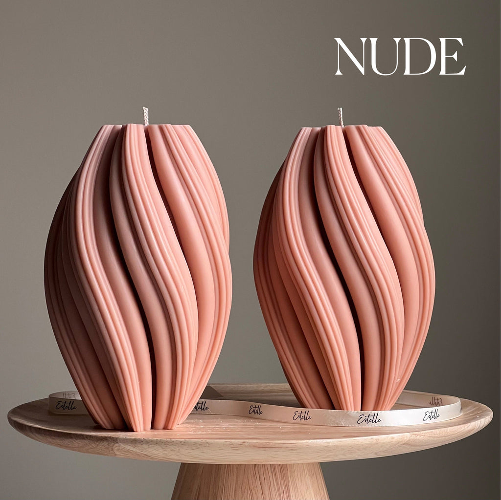 Tall Swirl Soy Wax Candle | Modern Home Decor