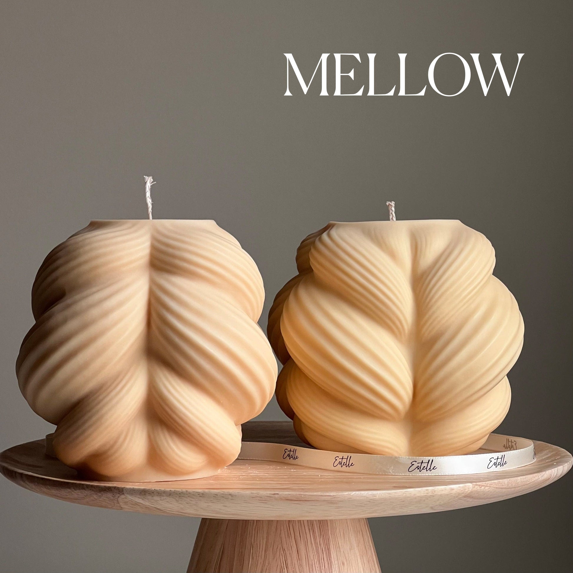 Huge Swirl Knot Candle: Unscented Soy Wax Pillar, Home Decor