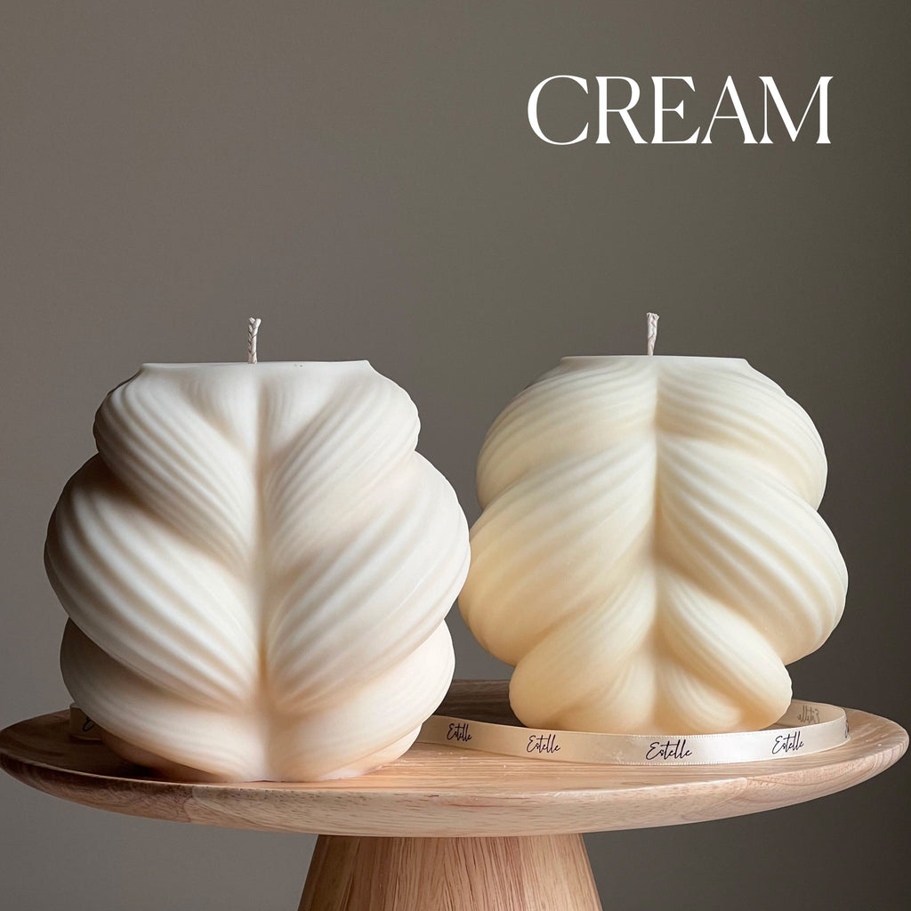 Huge Swirl Knot Candle: Unscented Soy Wax Pillar, Home Decor