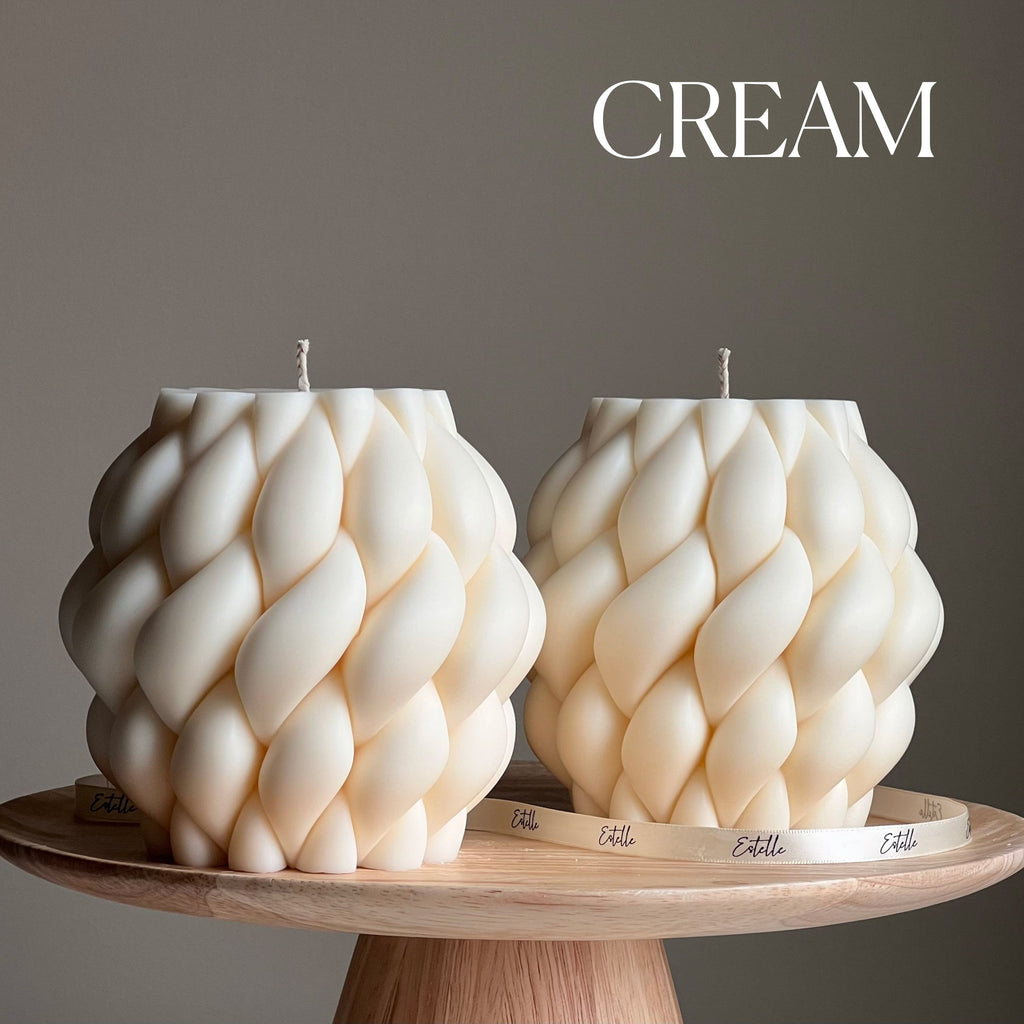 Large Swirl Knot Soy Candle | Trendy Minimalist Pillar Candle