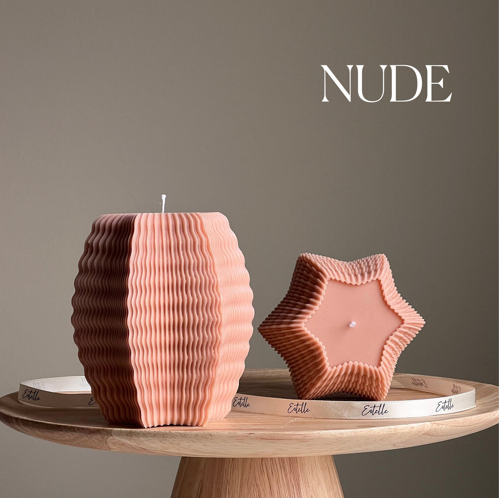 Handmade Ribbed Hexagon Candle: Geometric Home Decor
