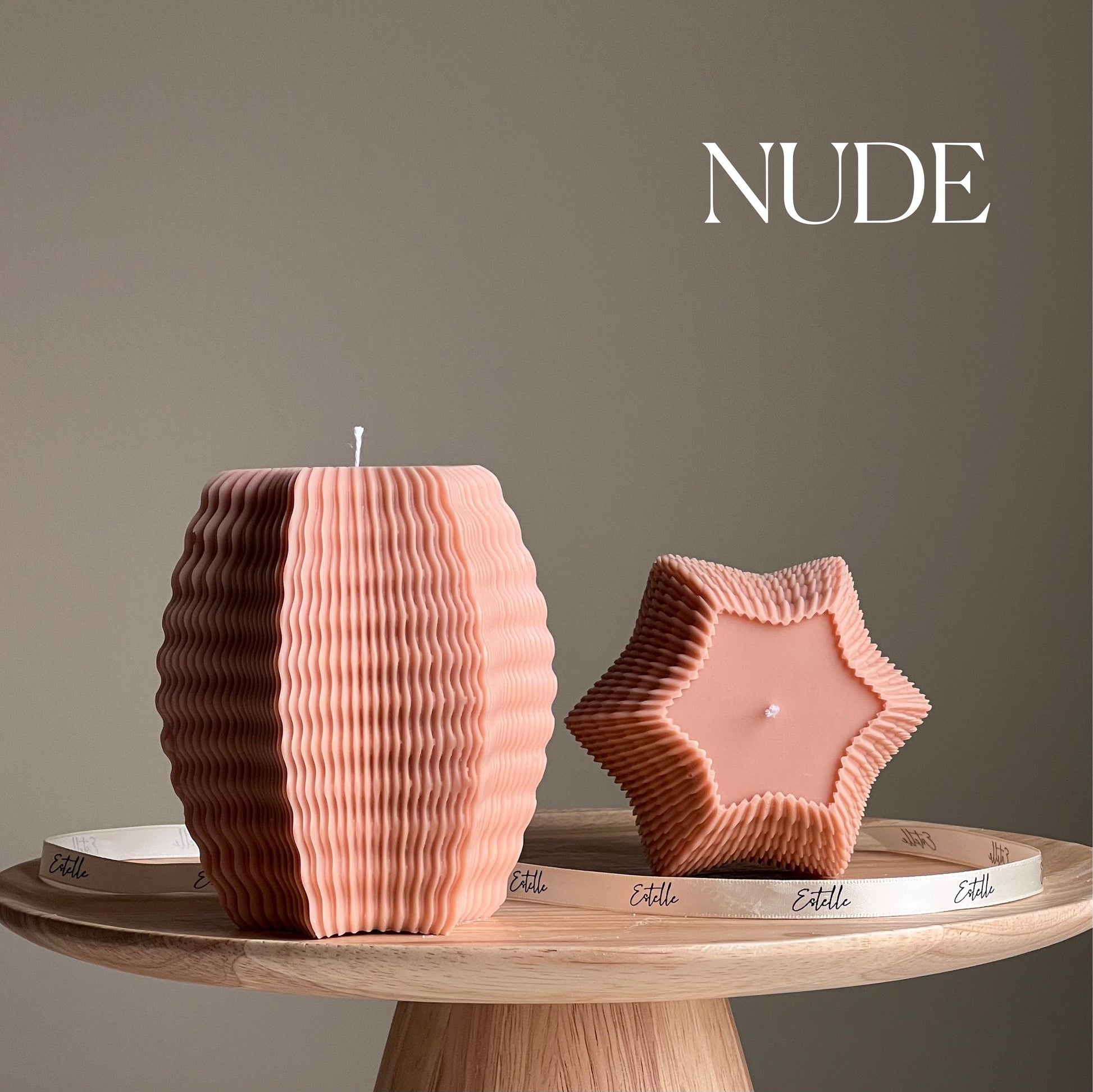 Handmade Ribbed Hexagon Candle: Geometric Home Decor