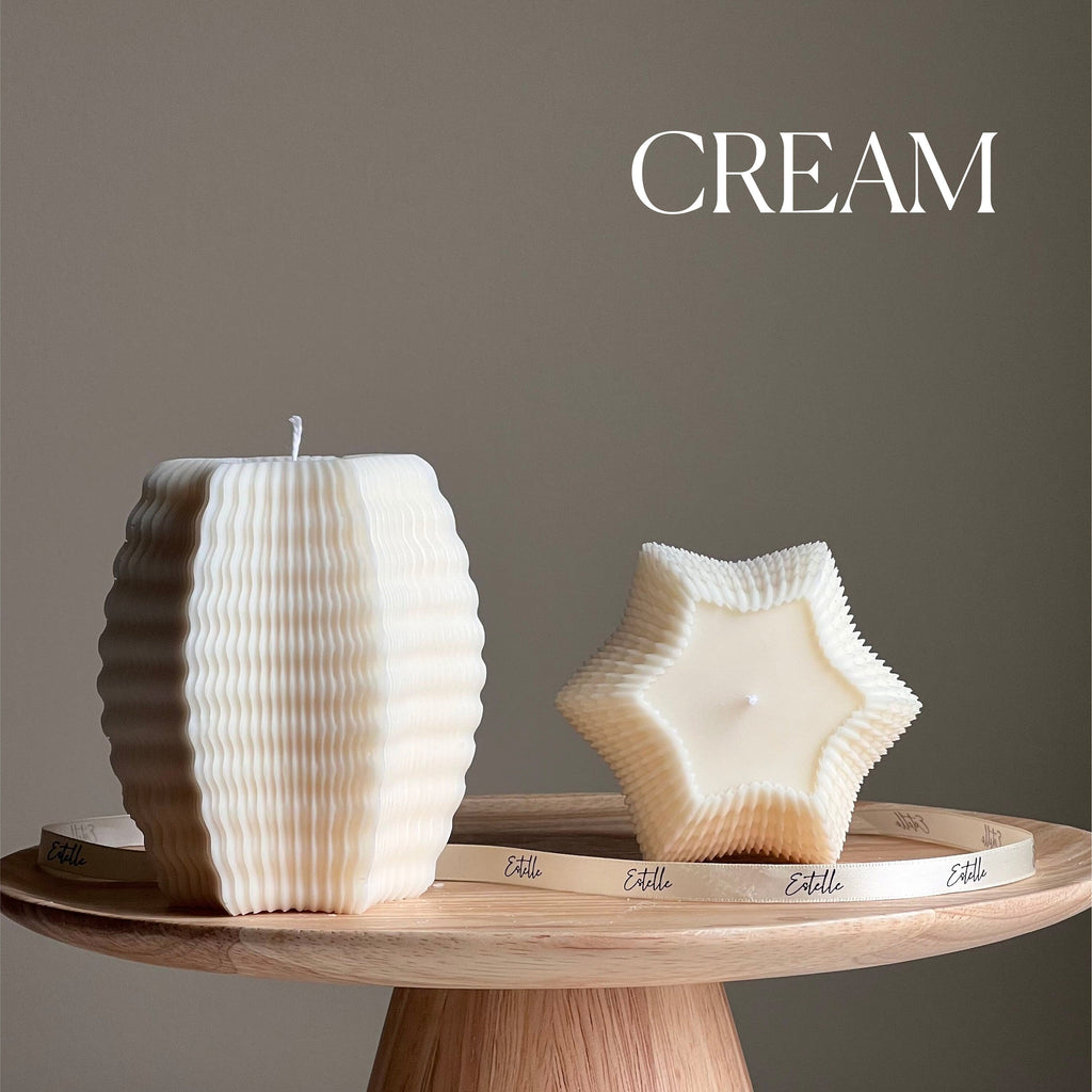 Handmade Ribbed Hexagon Candle: Geometric Home Decor