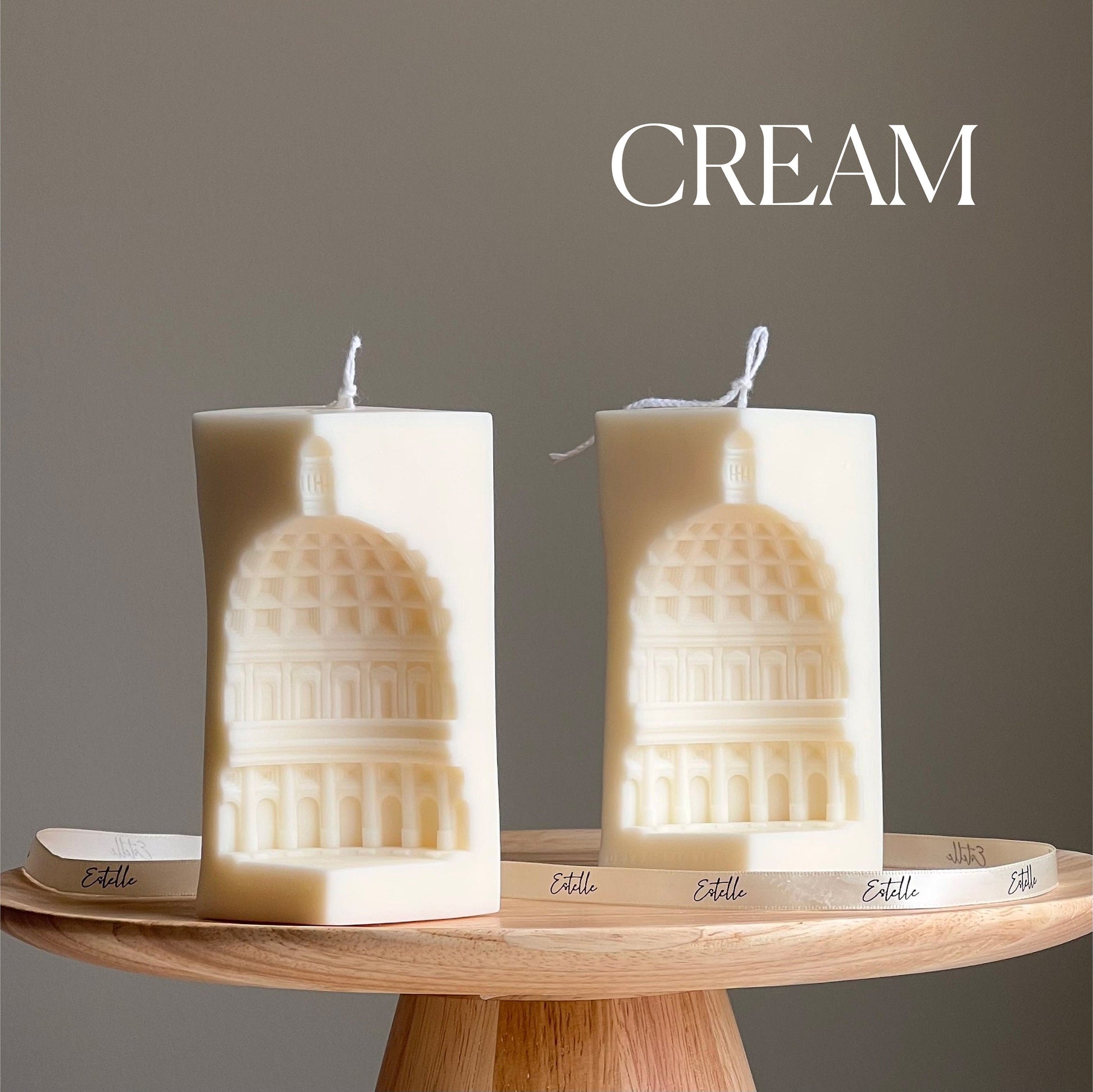 Capitol Architecture Candle: Decorative Soy Wax Pillar Candle