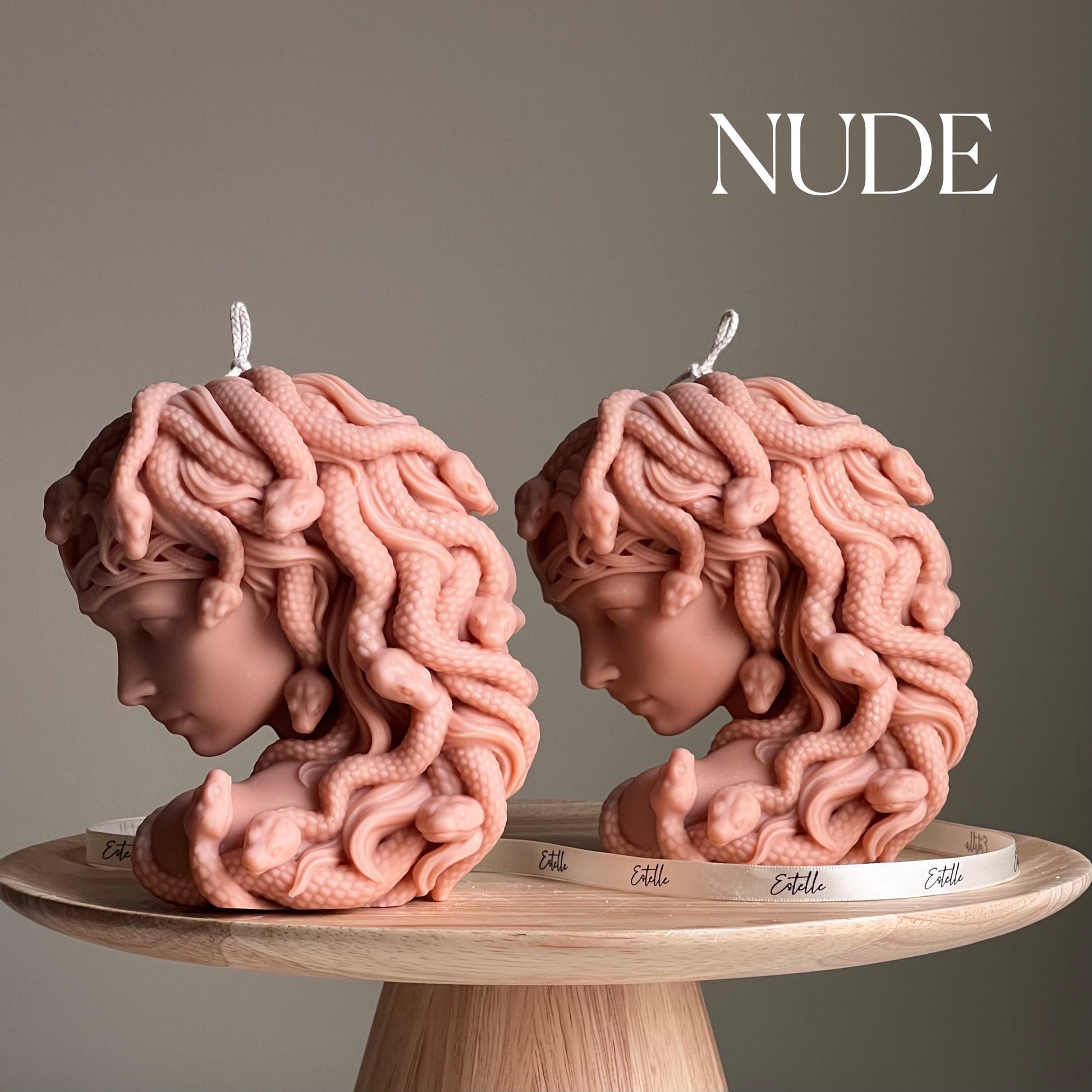 Medusa Soy Wax Candle: Sculptural Woman Head Statue Candle