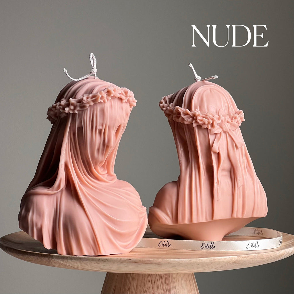 Veiled Lady Soy Wax Candle | Woman Bust Statue Candle