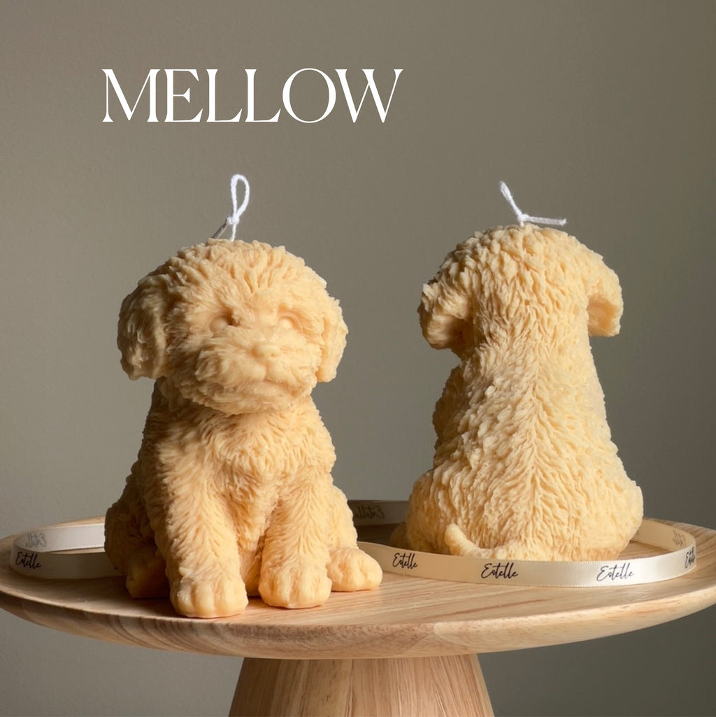 Handmade Puppy Soy Wax Candle: Sculptural Home Decor Gift