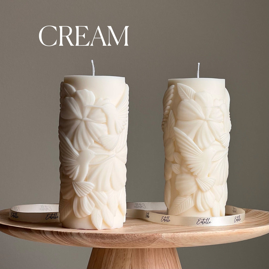 Colibri Soy Pillar Candle: Sculptural Home Decor