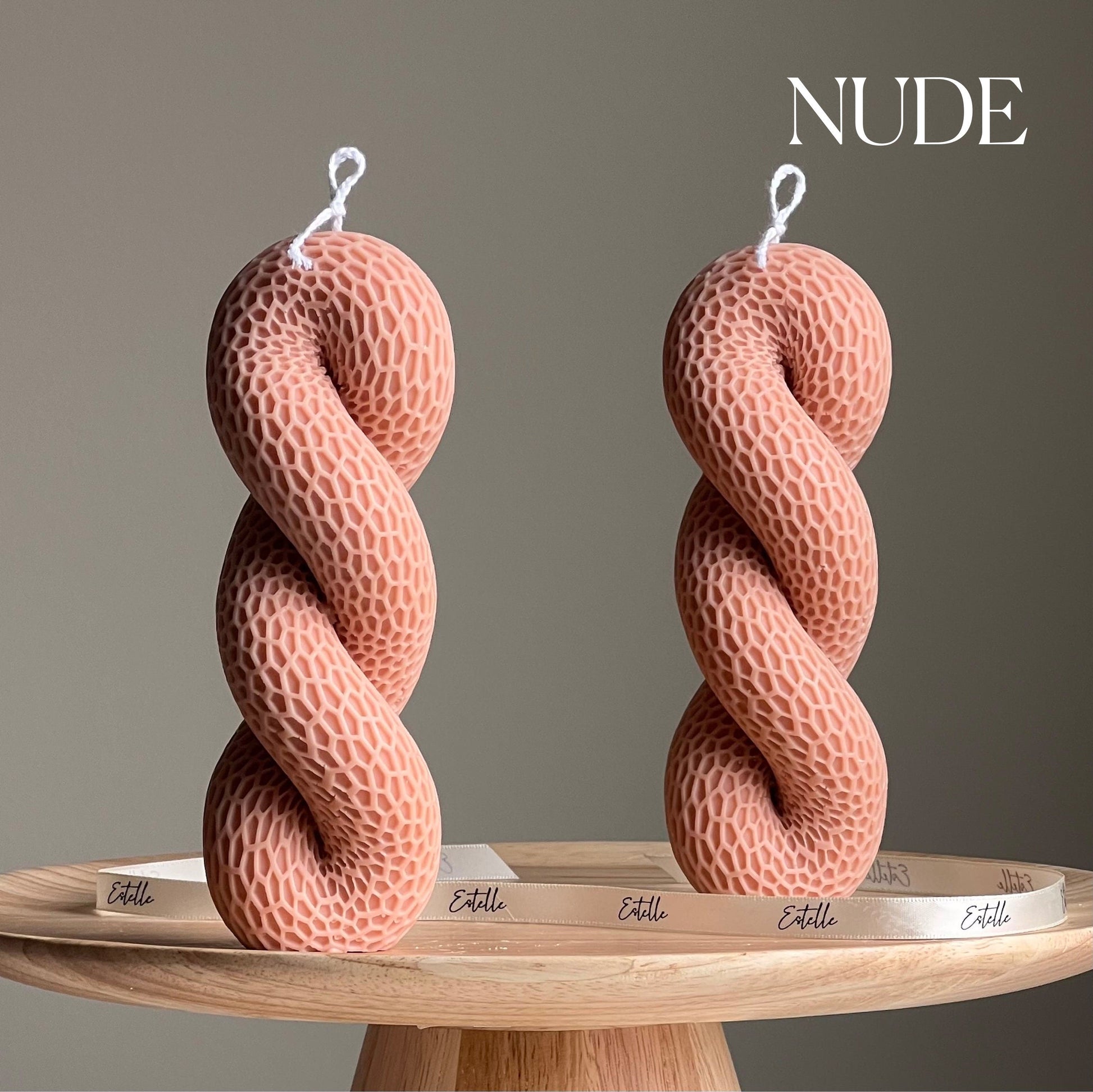 Snail Tail Soy Pillar Candle: Sculptural Home Decor