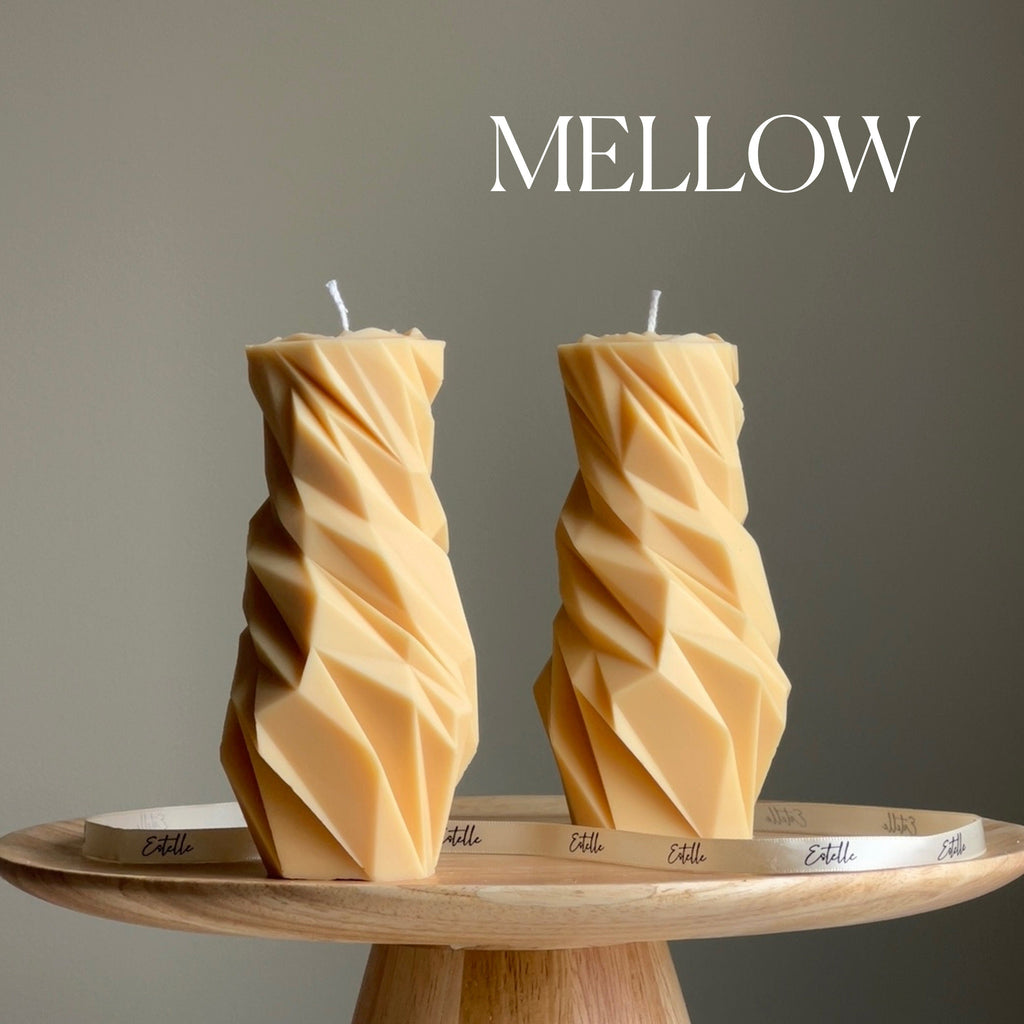 Diamond Soy Pillar Candle: Sculptural Home Decor