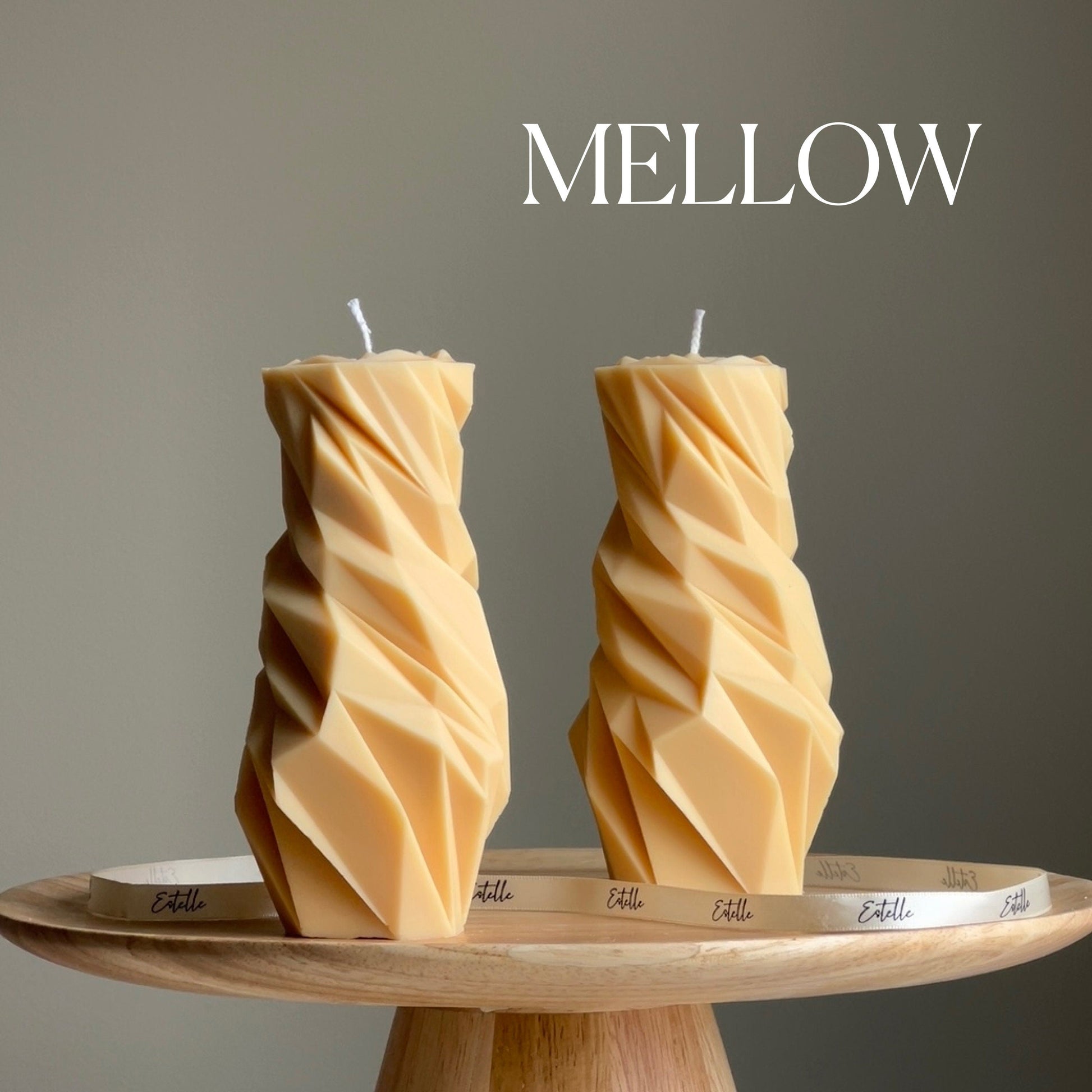 Diamond Soy Pillar Candle: Sculptural Home Decor