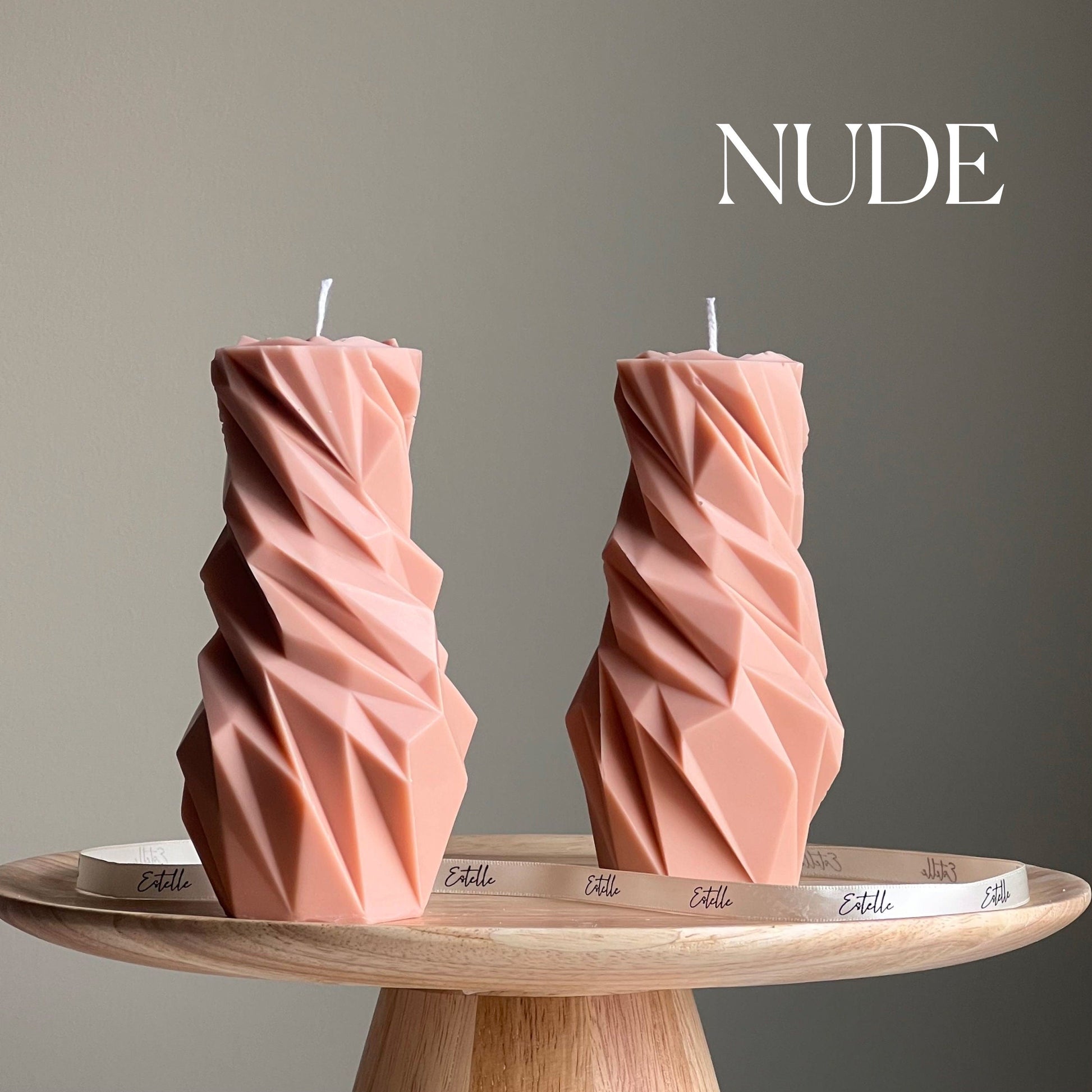 Diamond Soy Pillar Candle: Sculptural Home Decor