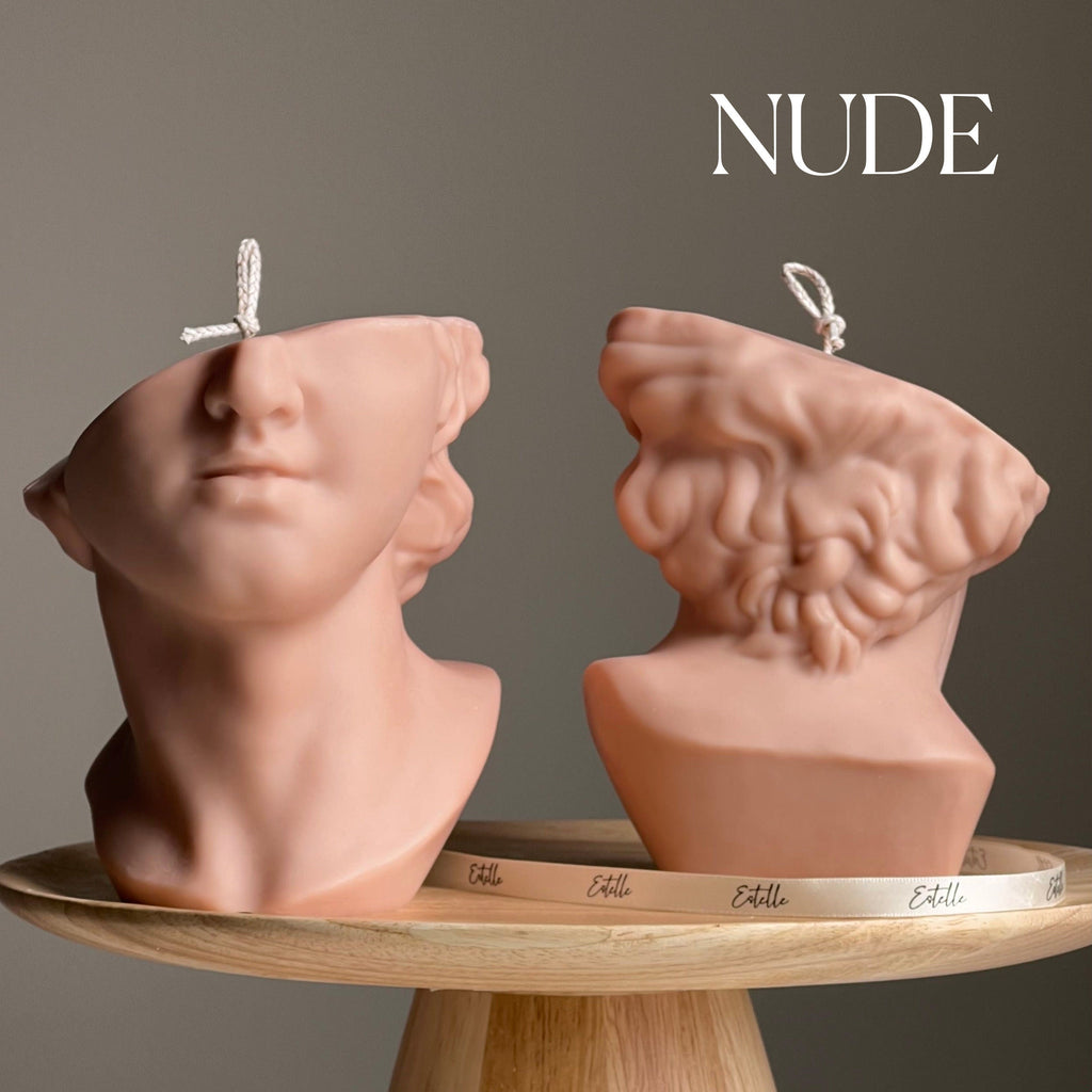 David's Face Soy Wax Candle: Greek Statue Bust Candle
