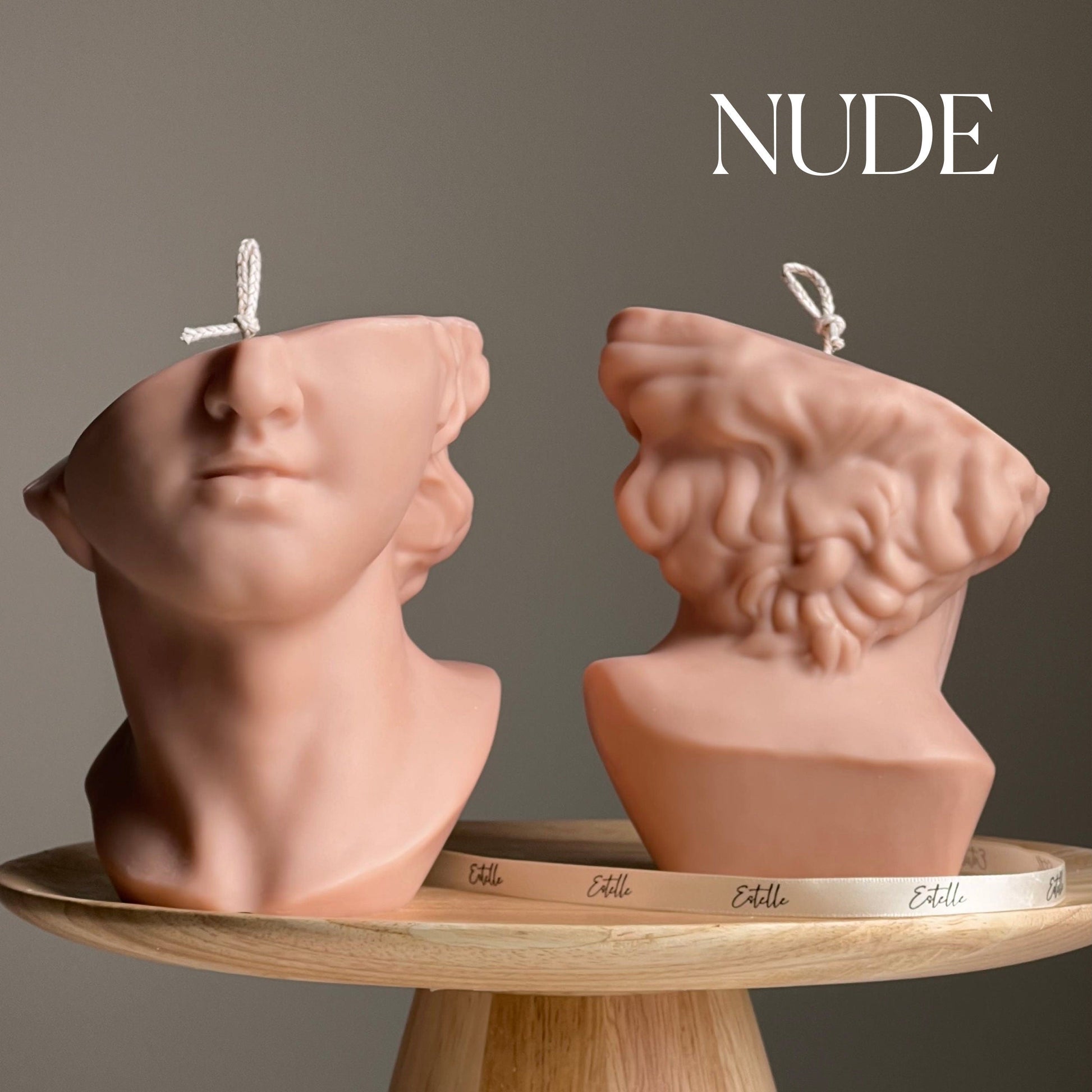 David's Face Soy Wax Candle: Greek Statue Bust Candle