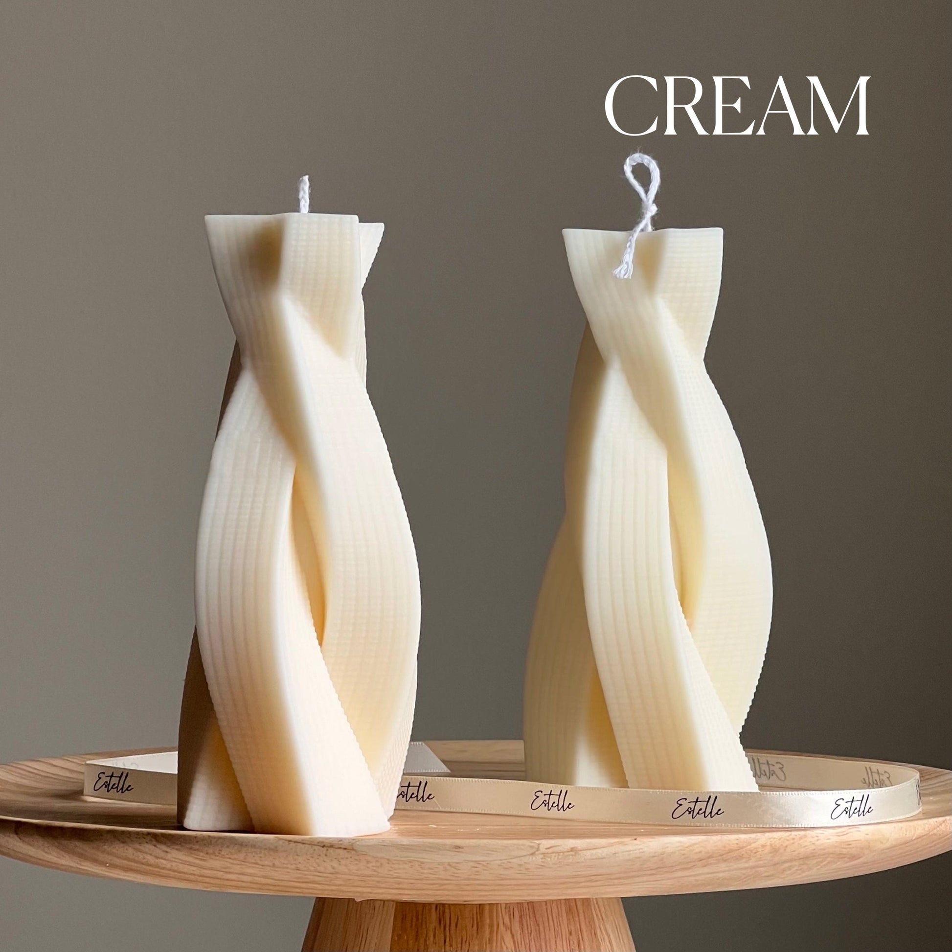 Twisted Rope Soy Pillar Candle: Sculptural Home Decor