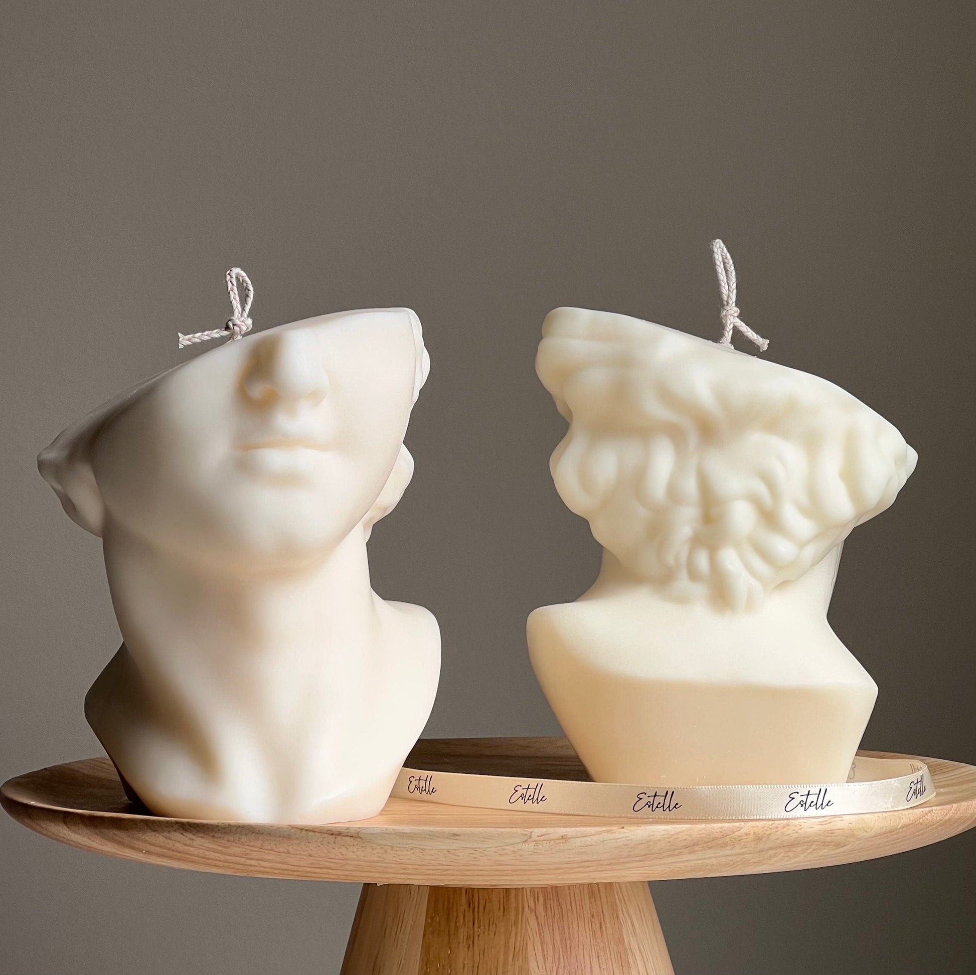 David's Face Soy Wax Candle: Greek Statue Bust Candle