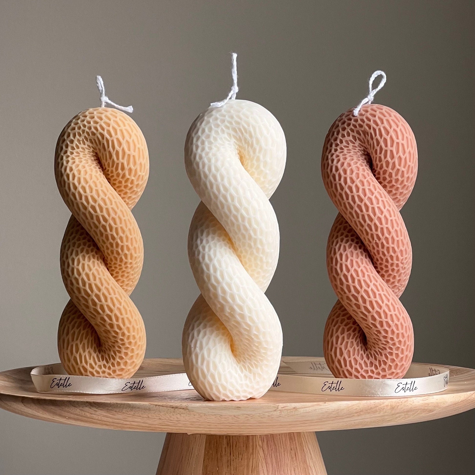 Snail Tail Soy Pillar Candle: Sculptural Home Decor