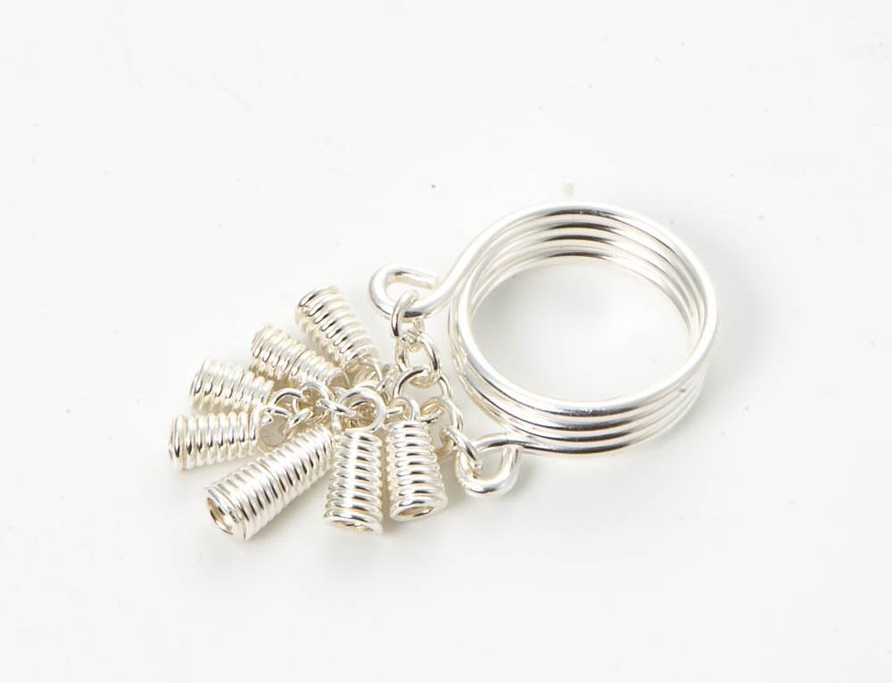 Bague nordique, bague sept jours, bague nordique en argent pour elle, bijoux païens, bague à breloques pendantes en argent recyclé