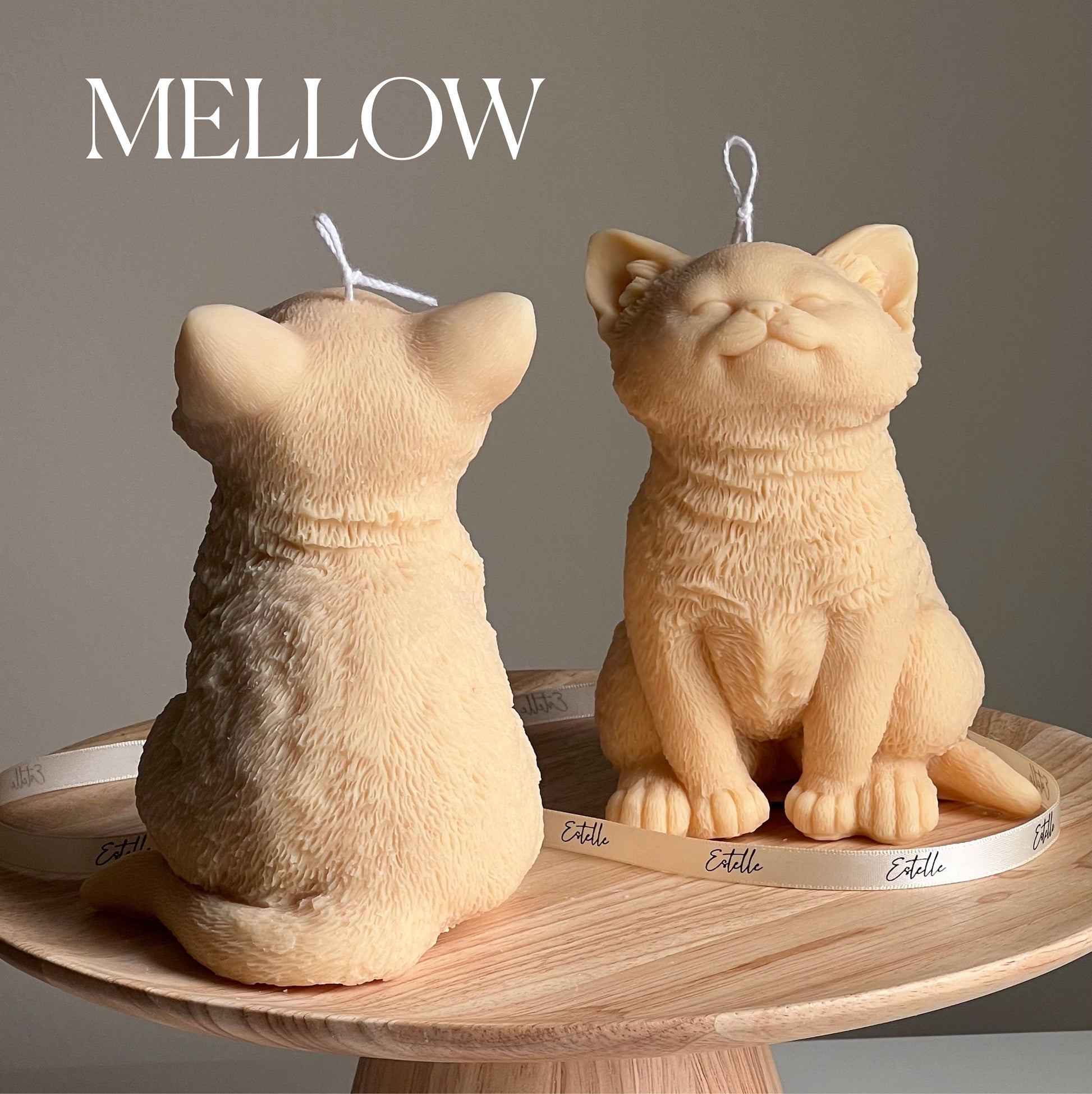 Handmade Soy Wax Cat Candle: Sculptural Animal Candle Gift