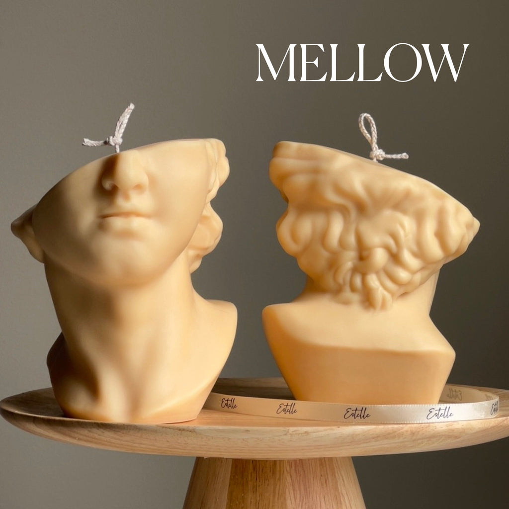 David's Face Soy Wax Candle: Greek Statue Bust Candle