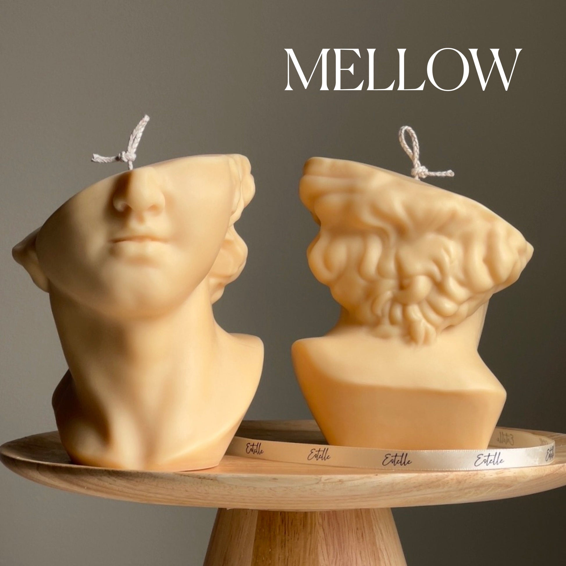 David's Face Soy Wax Candle: Greek Statue Bust Candle