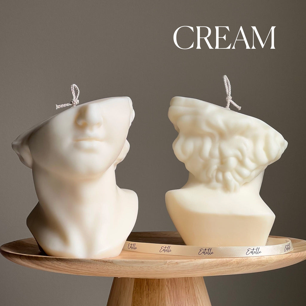 David's Face Soy Wax Candle: Greek Statue Bust Candle