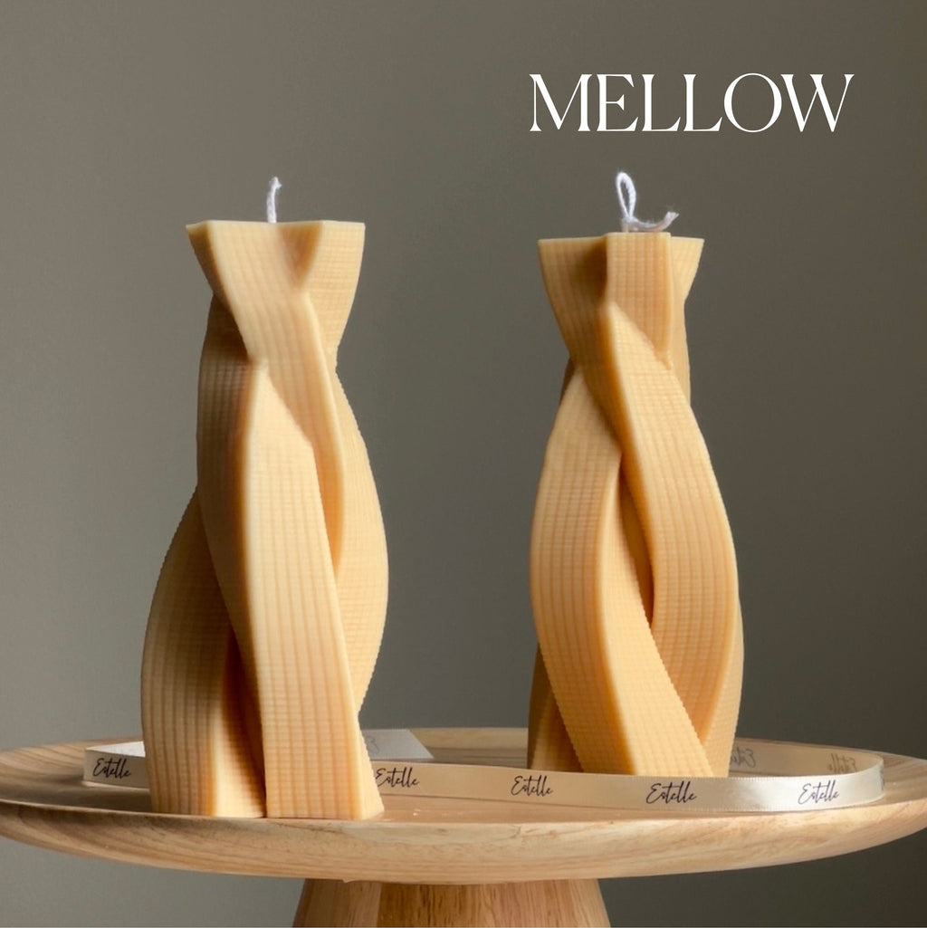 Twisted Rope Soy Pillar Candle: Sculptural Home Decor