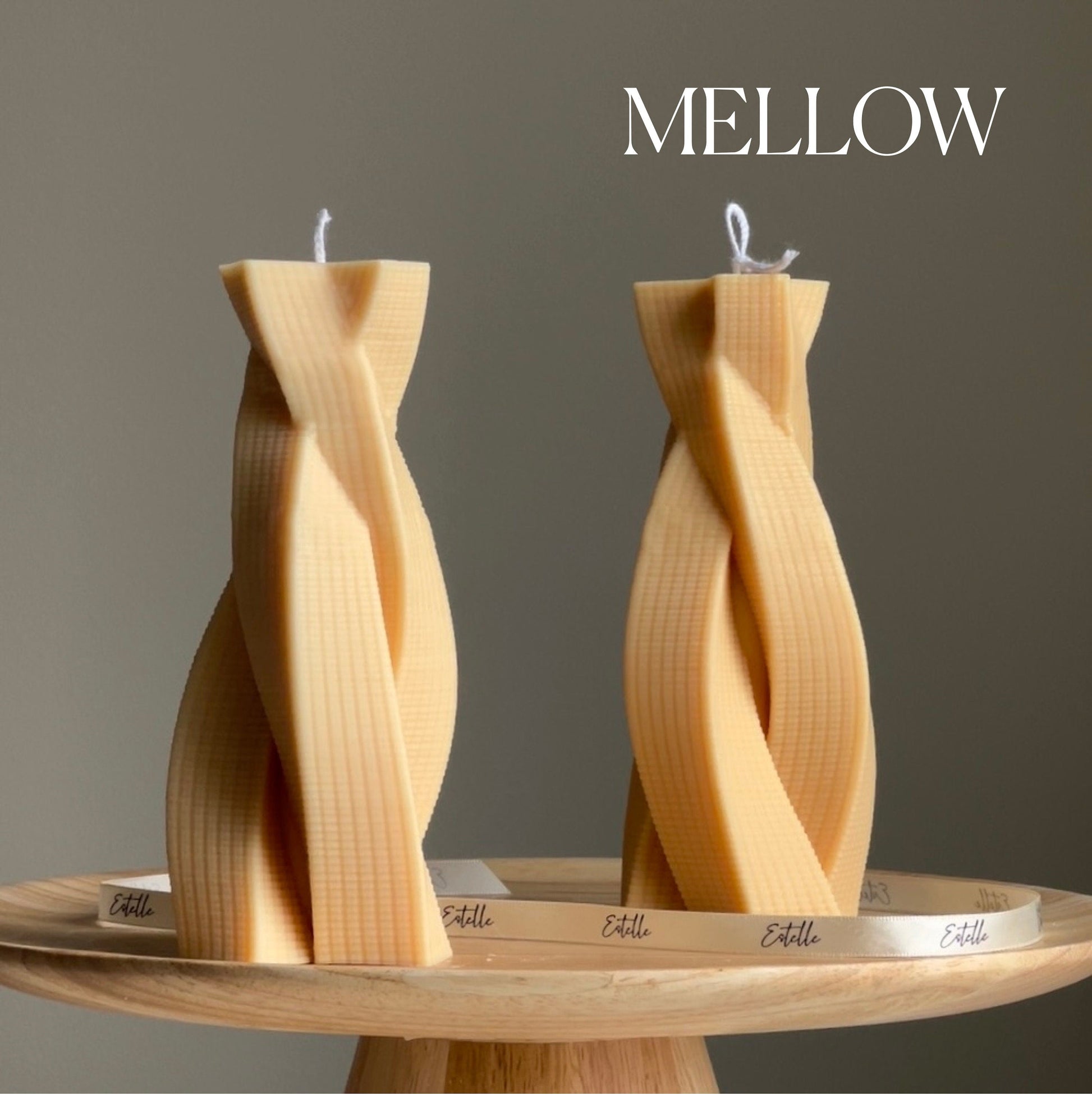 Twisted Rope Soy Pillar Candle: Sculptural Home Decor
